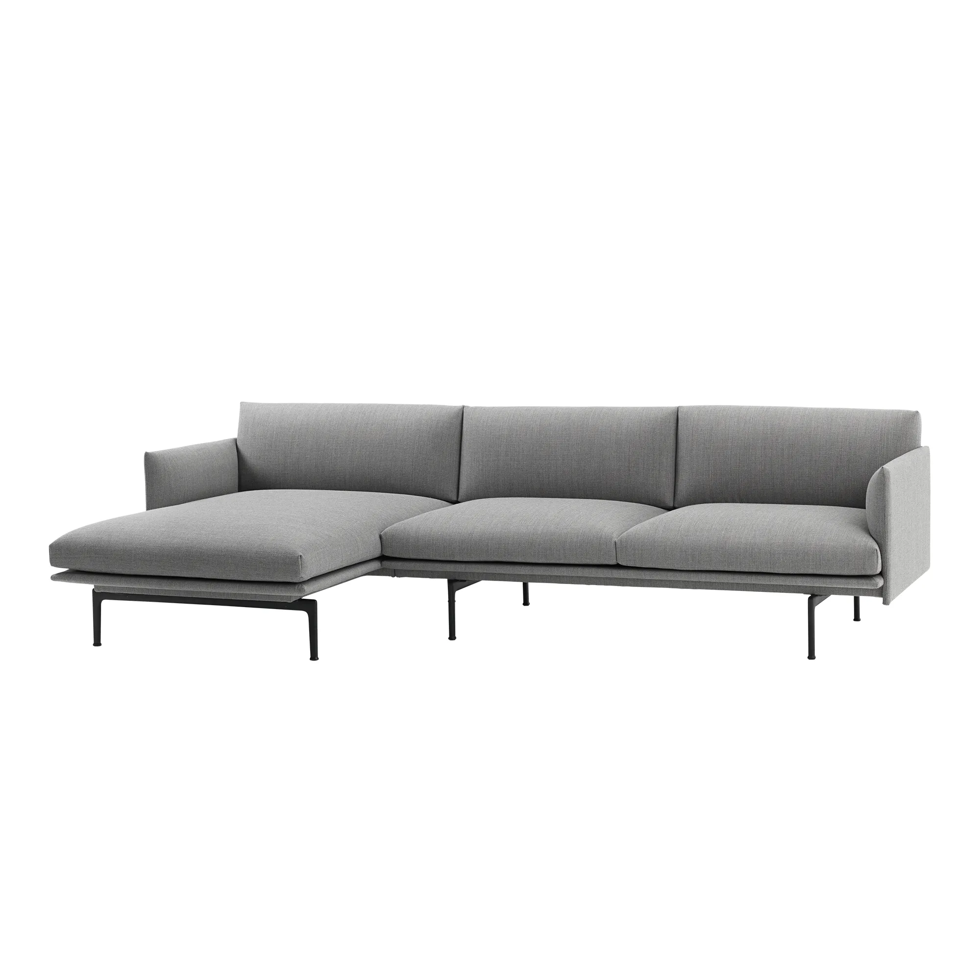Outline Sofa Chaise Longue Left / Black Base