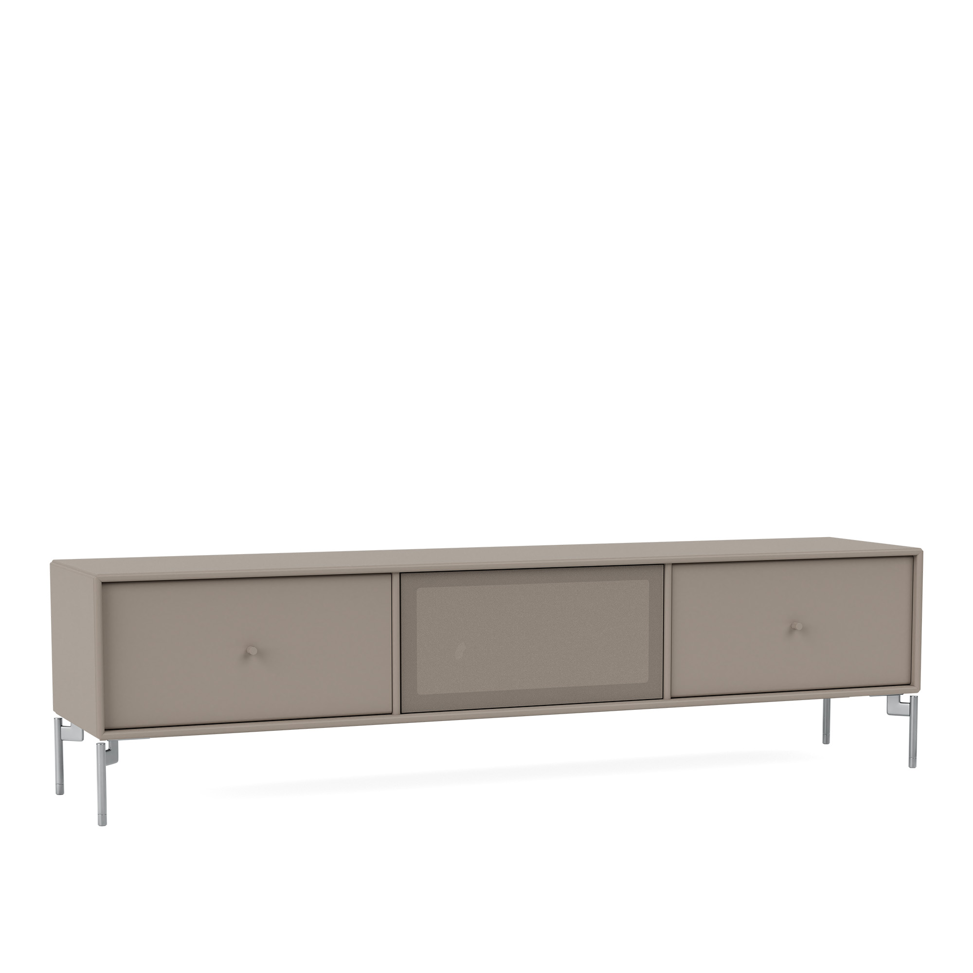 montana - octave v tv bench 141-truffle matt chrome - tv-bänkar - peter j. lassen - beige - trä