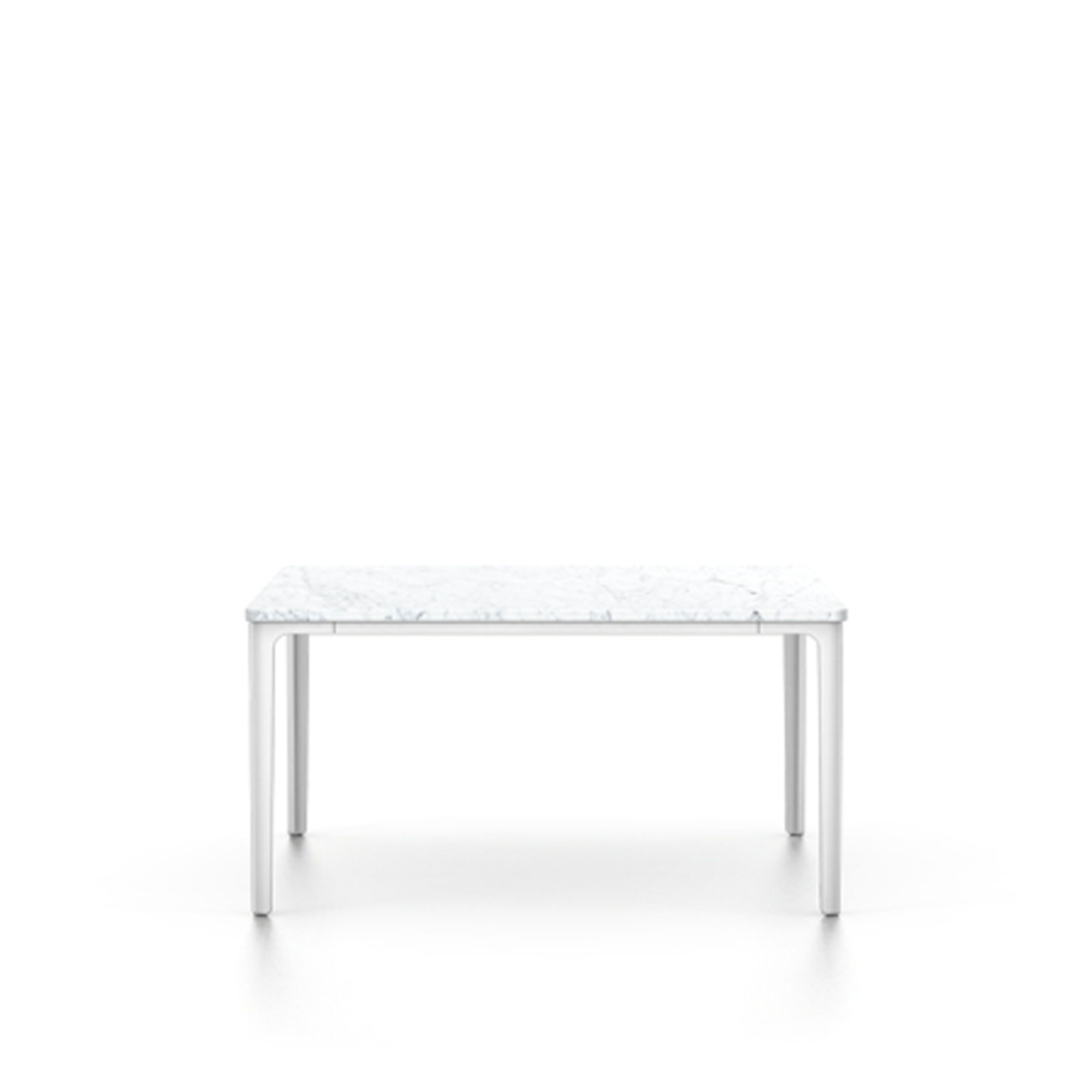 Vitra - Plate Table 70x70, Marmor - Carrara, Ben - Vit - Soffbord - Jasper Morrison - Vit - Metall/Sten