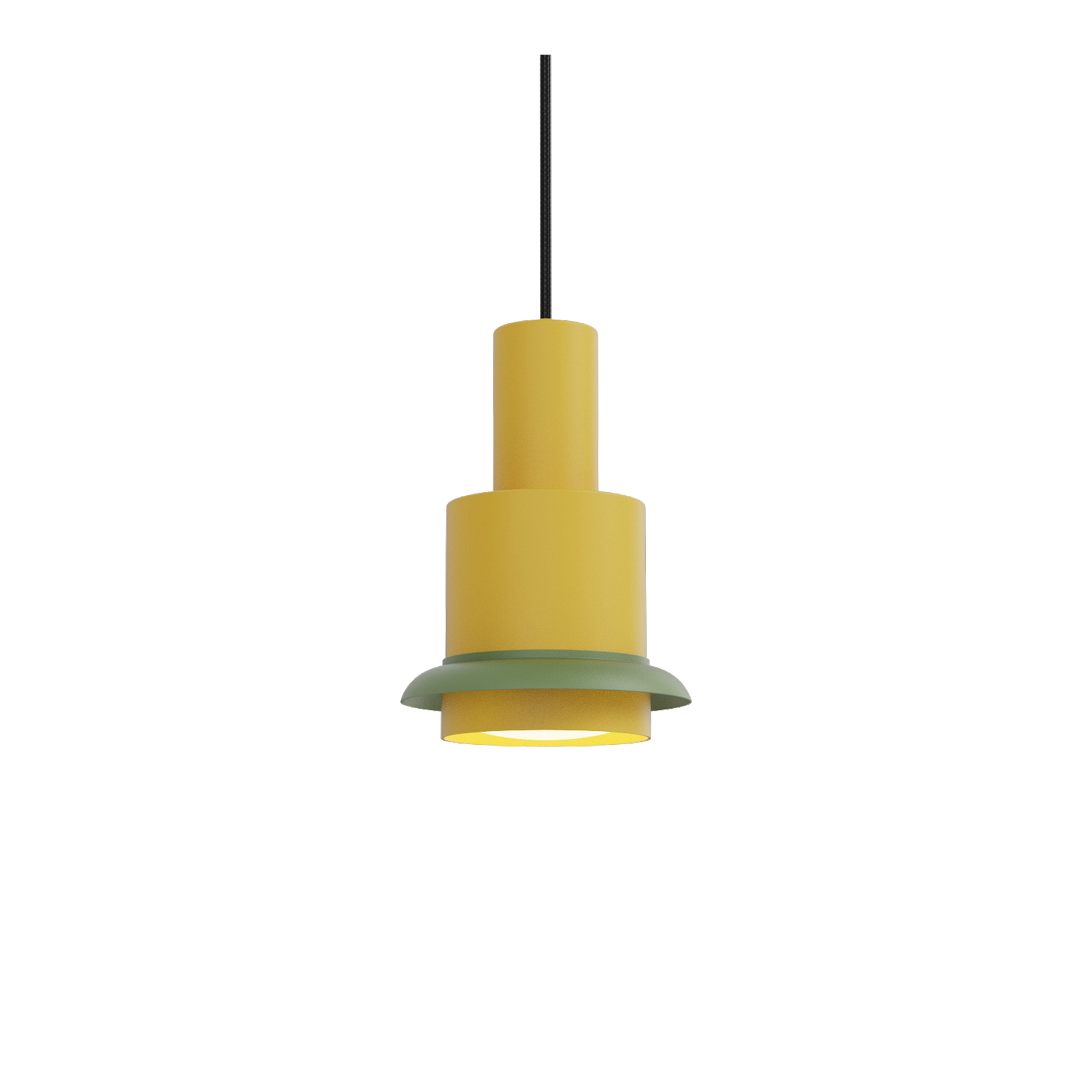 DCWéditions - Chaumont 150 Pendant lamp Ø15 cm H22 cm – Yellow & Green - Pendellampor - Marc Held - Grön,Gul | Belysning - Taklampor - Pendellampor | Möbelexperten