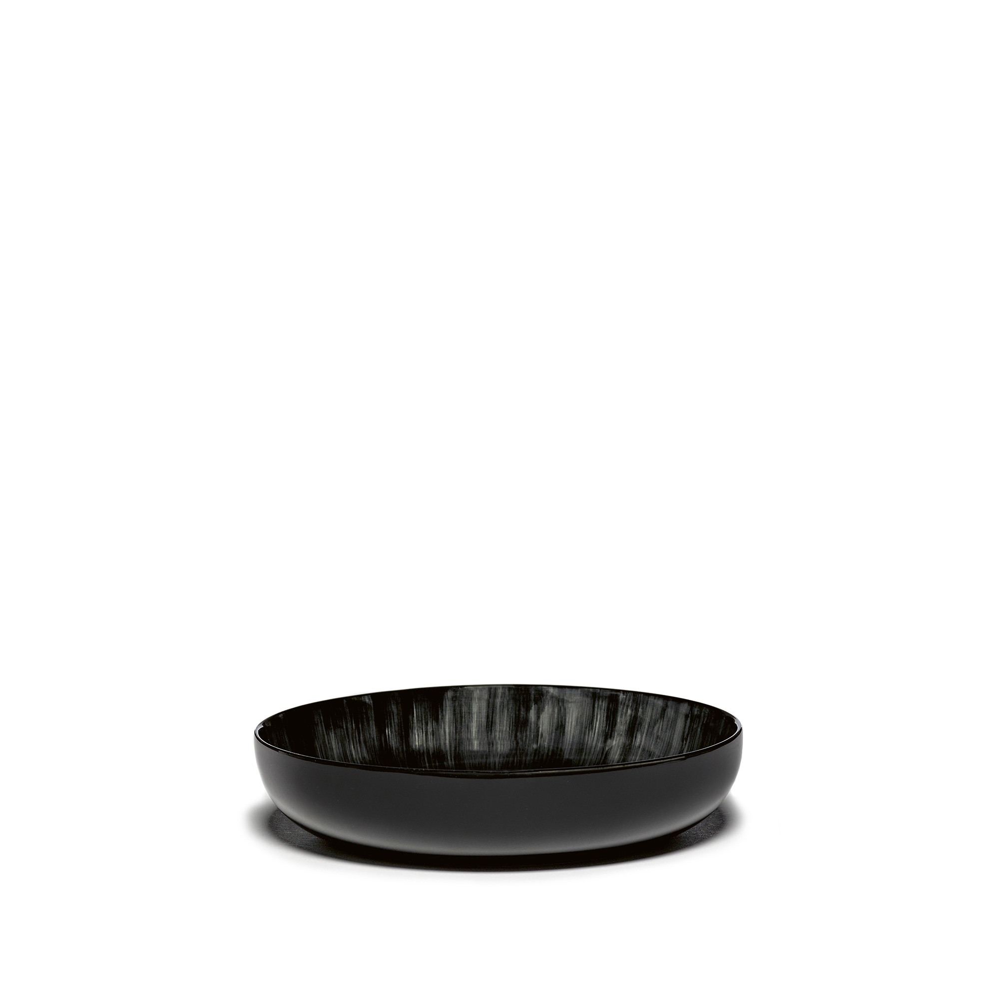 Serax - High Plate Dé White/Black Var C - Soppskålar - Ann Demeulemeester - Svart,Vit