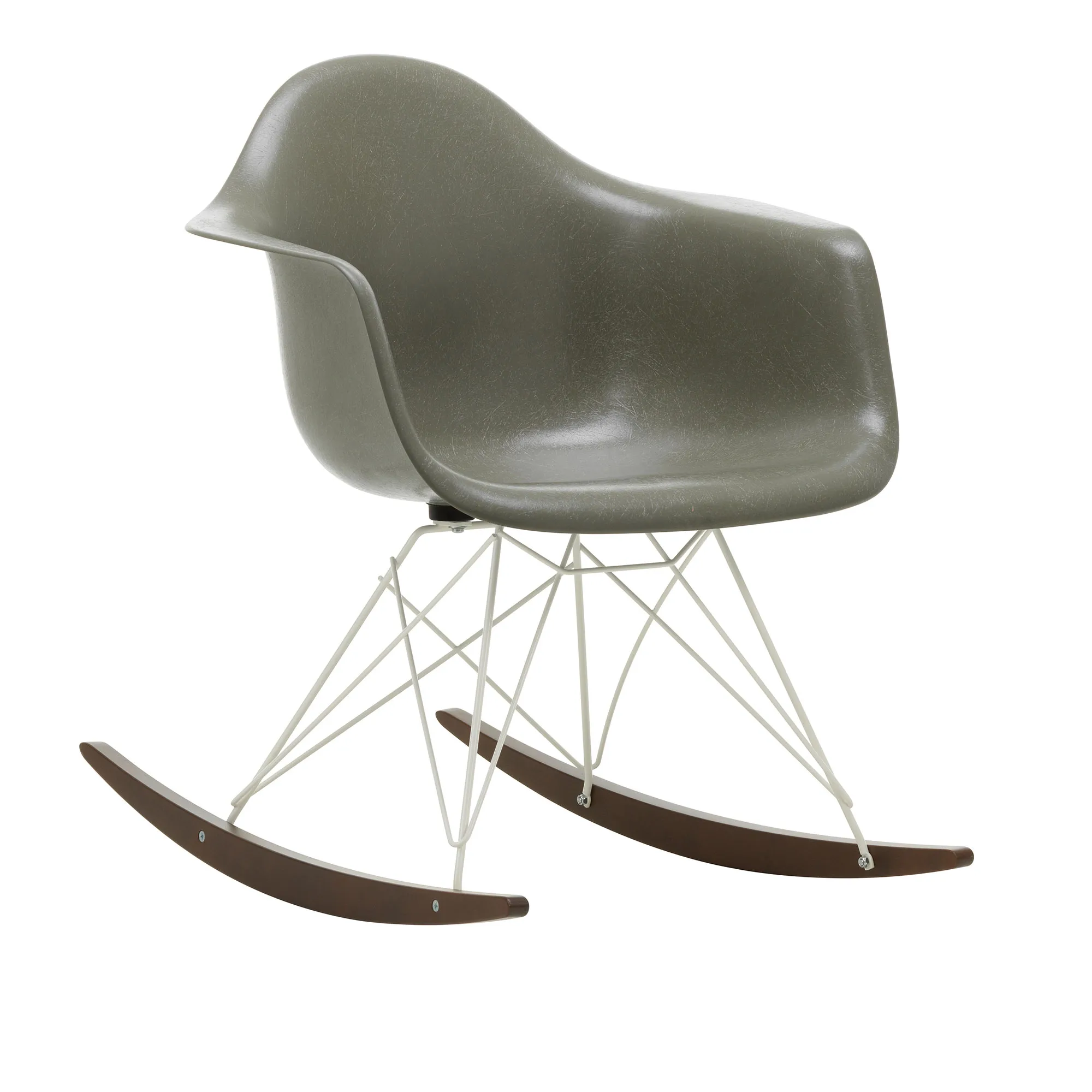 Eames Fiberglass Armchair RAR gungstol White/Dark Maple