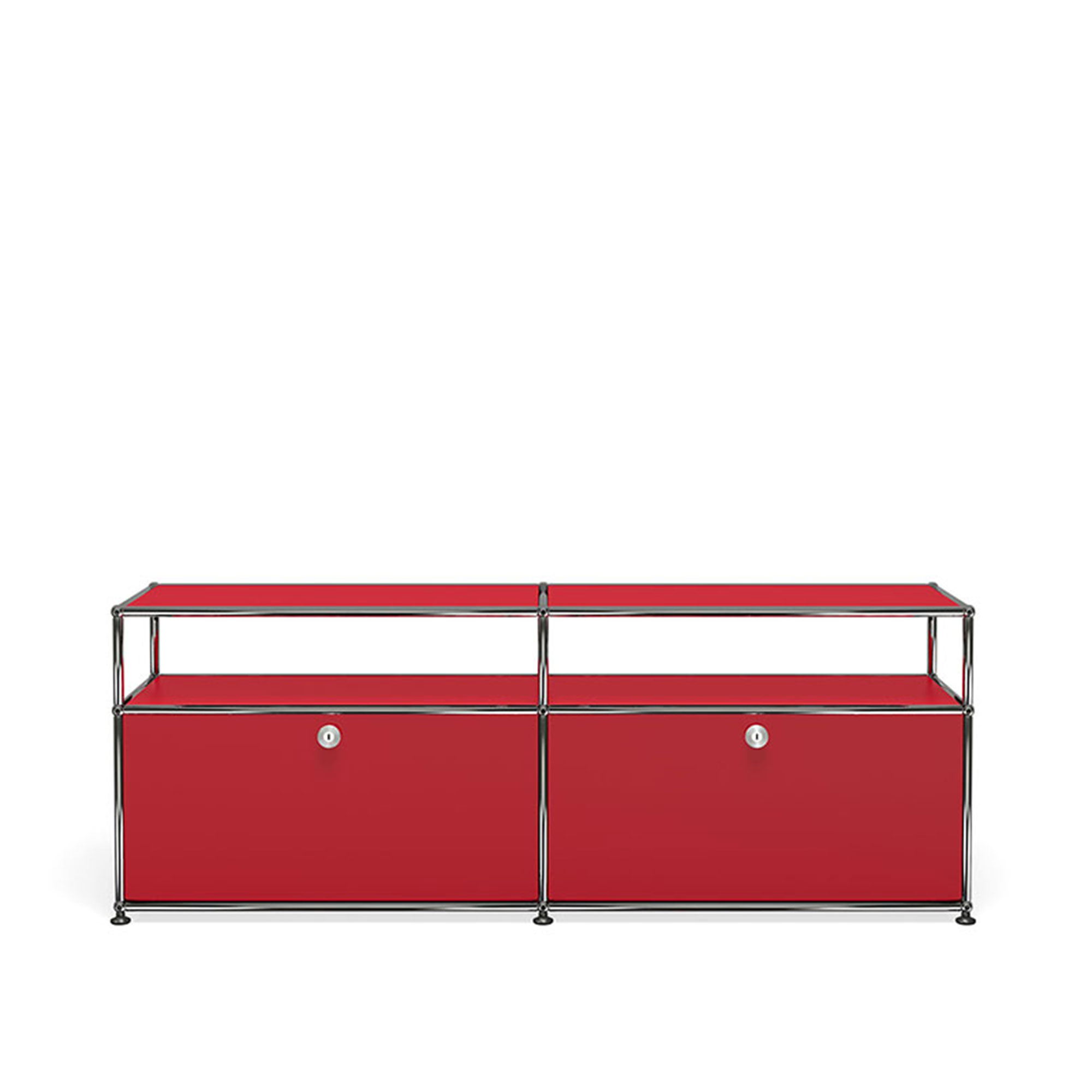 USM - USM Haller 42 Sideboard, USM Ruby Red - Fritz Haller,Paul Schärer - Röd - Metall