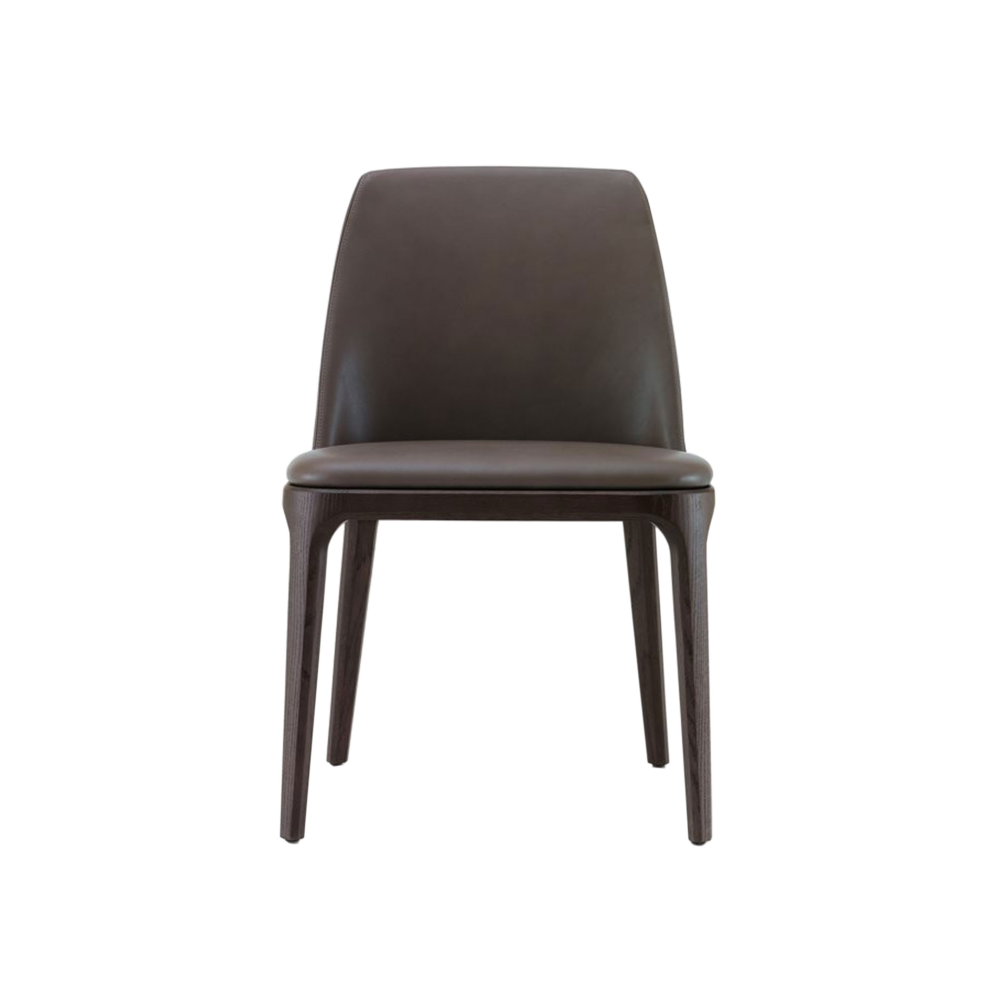 Poliform - Grace Chair S85 Spessart Oak, Fabric B Eraclea 06 Argento - Matstolar - Emmanuel Gallina - Flerfärgad - Trä/Textilmaterial