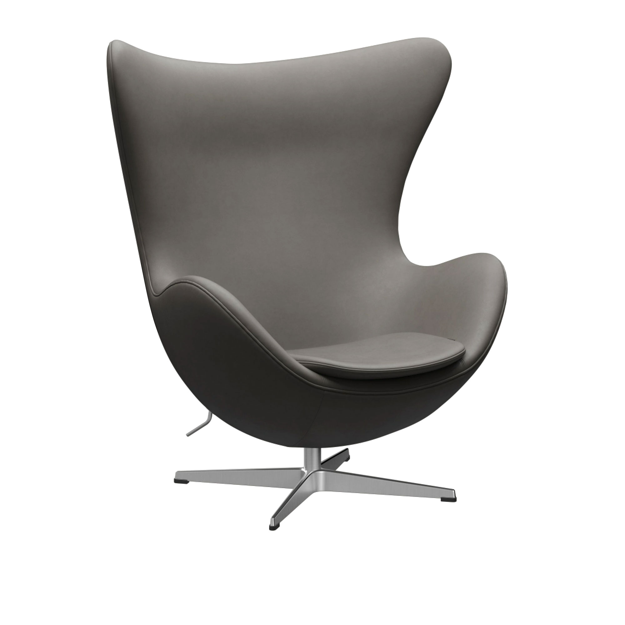 Fritz Hansen - 3316 Ägget Leather Essential - Lava Satin Polished Aluminium - Fåtöljer - Arne Jacobsen - Läder/Metall/Skum | Möbler - Fåtöljer Och Puffar - Fåtöljer | Möbelexperten