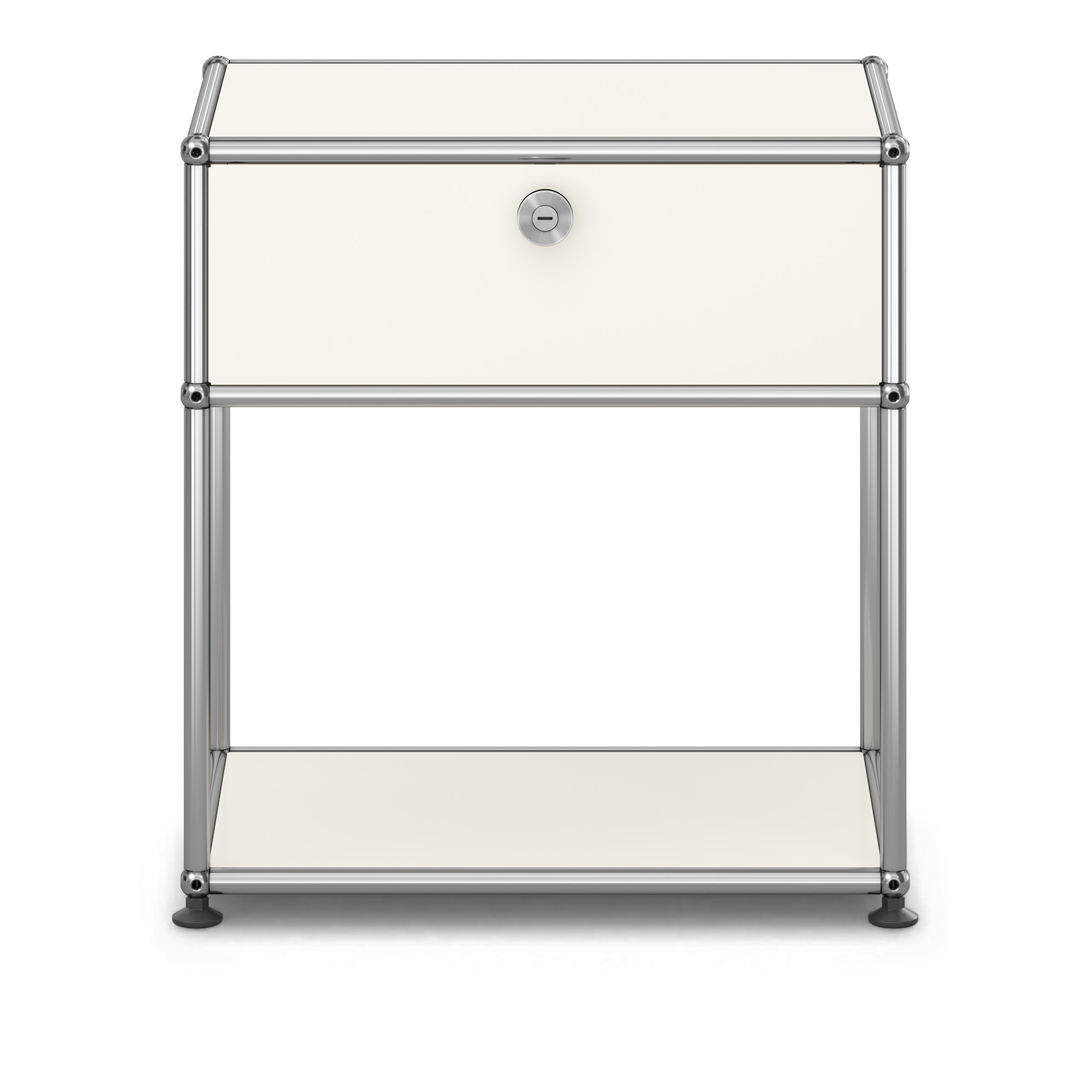 USM - USM Haller Bedside Table M54 Pure White - Sängbord - Fritz Haller & Paul Schärer - Vit - Metall | Möbler - Bord - Sängbord | Möbelexperten