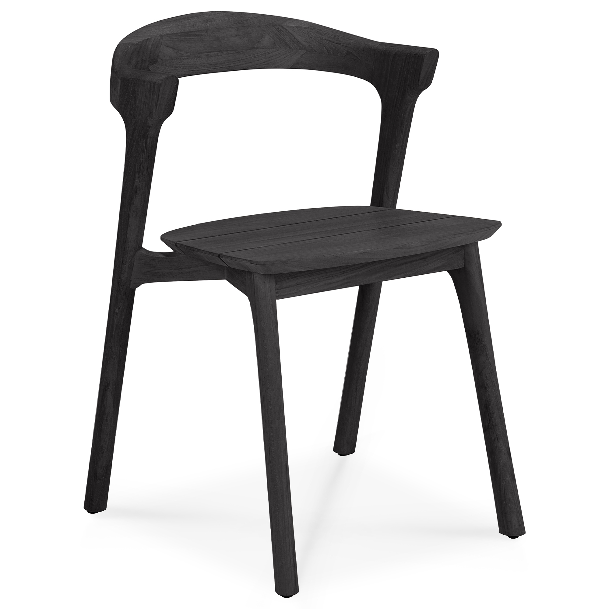 Ethnicraft - Bok Outdoor Dining Chair - Varnished Oak/Black - Matstolar utomhus - Alain Van Havre - Svart | Utemöbler - Utestolar - Matstolar Utomhus | Möbelexperten