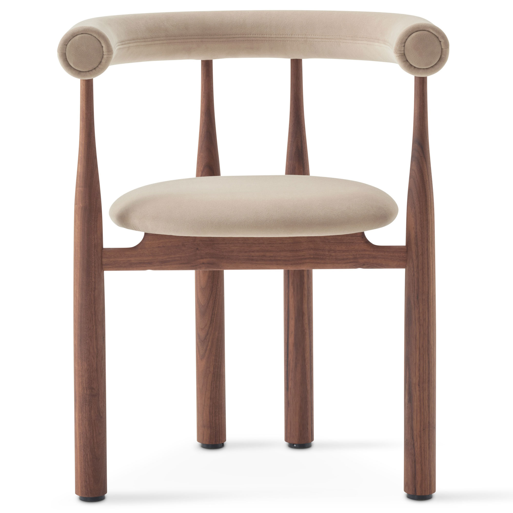 New Works - Bukowski Chair, Fully Upholstered, Walnut, Megan 026 - Matstolar - Steven Bukowski - Brun - Trä