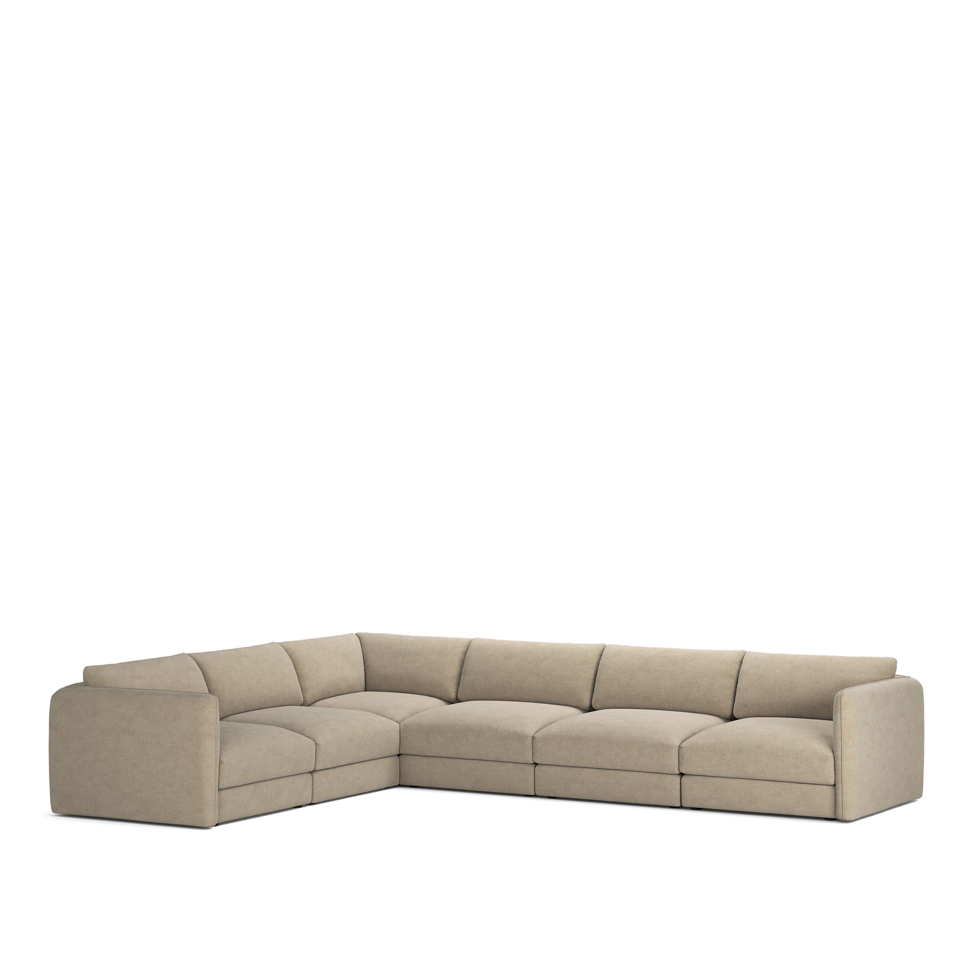 NOGA - Pavarotti 6-Seater Corner, Fixed Cover, Cushion Variant 03, Sienna Tonal 01 - Soffor - Vit