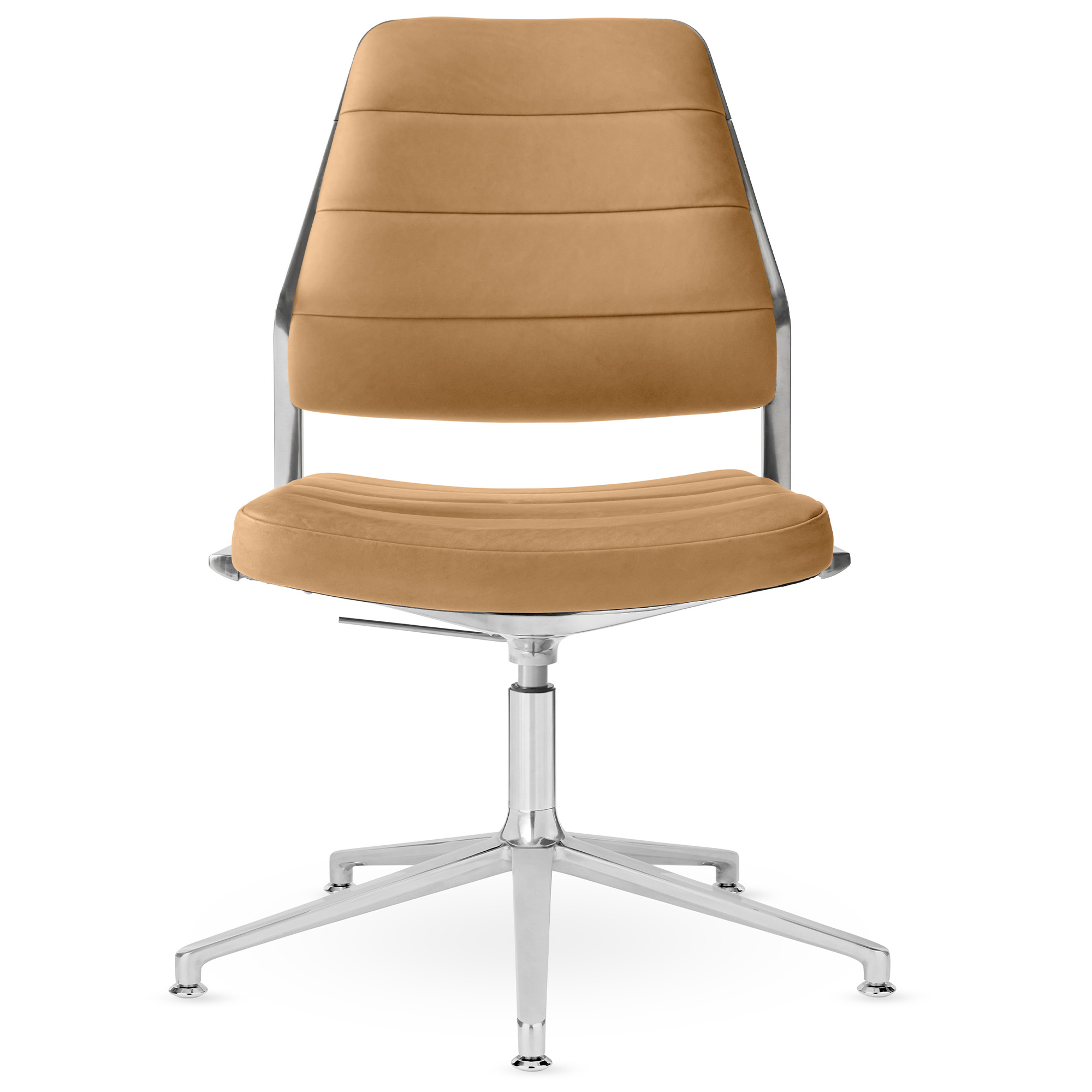 Vipp - Vipp454+ Swivel chair, polished, gliders, Camel leather - Kontorsstolar
