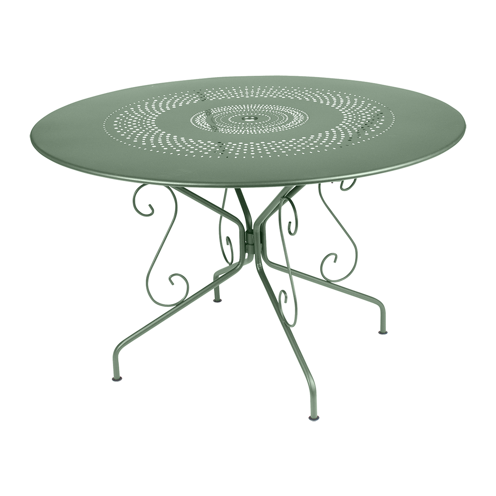 Fermob - Montmartre Table Ø 117 cm, Cactus - Matbord utomhus - Grön - Metall