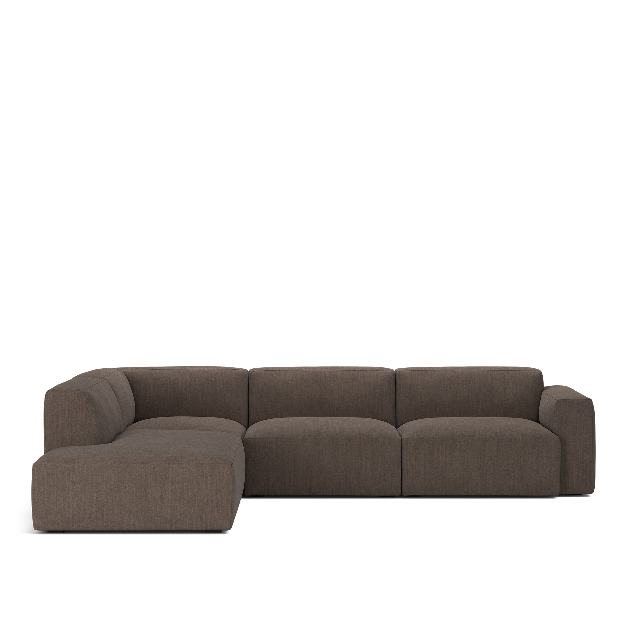 no ga - brick 4-seater corner open end left shadow dark brown removable upholstery - soffor