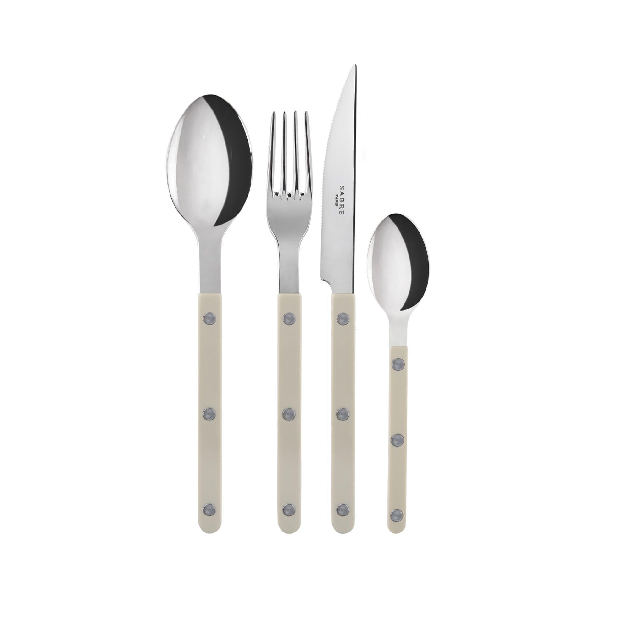 - Bistrot Shiny Solid / 24 Pieces Cutlery Set / Light Kaki - Bestikksett