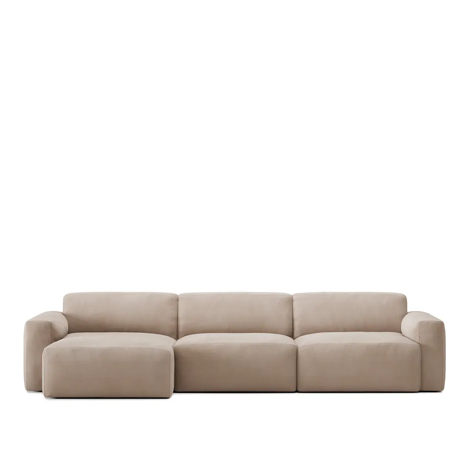 Brick 3-Seater Chaise Lounge Left
