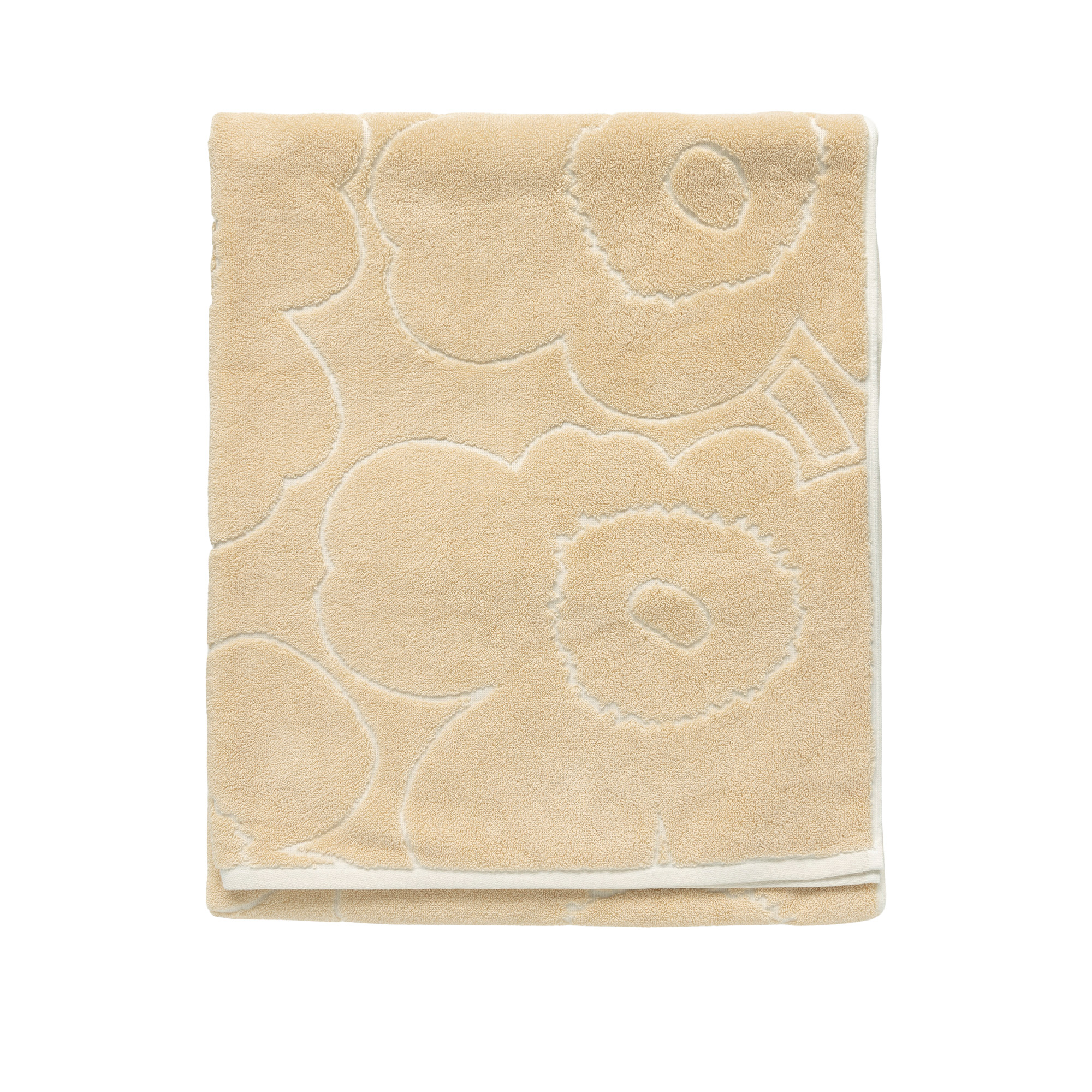 Marimekko - Piirto Unikko Bath Towel - Handdukar och badlakan - Maija Isola - Beige | Textilier - Badrumstextilier - Handdukar Och Badlakan | Möbelexperten
