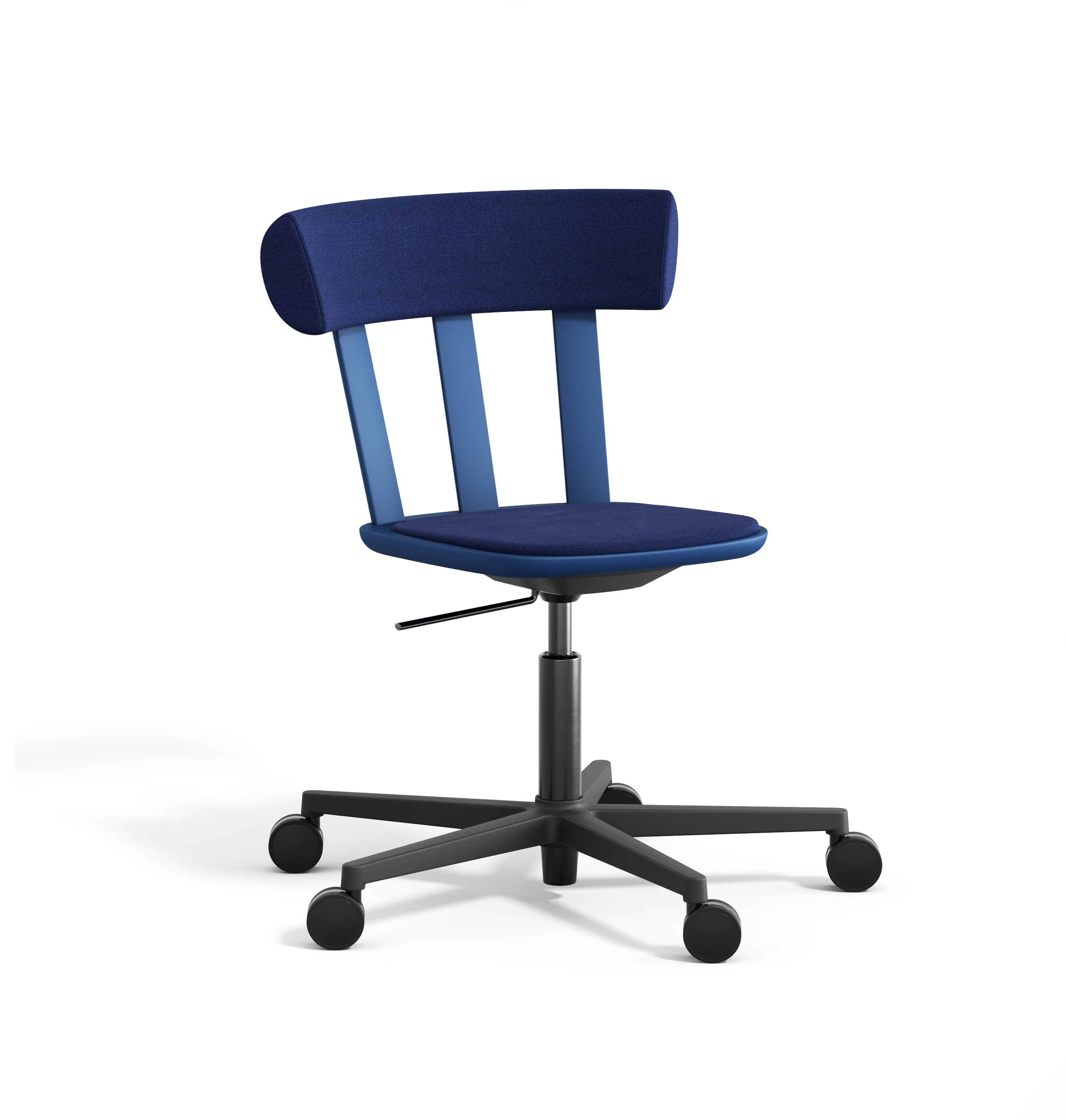 Stolab - Alt Stol Klädd Björk, S-Stativ Svart, Östersjöblå 28, Hallingdal 65-754 - Skrivbordsstolar - Form Us With Love - Blå - Metall/Trä