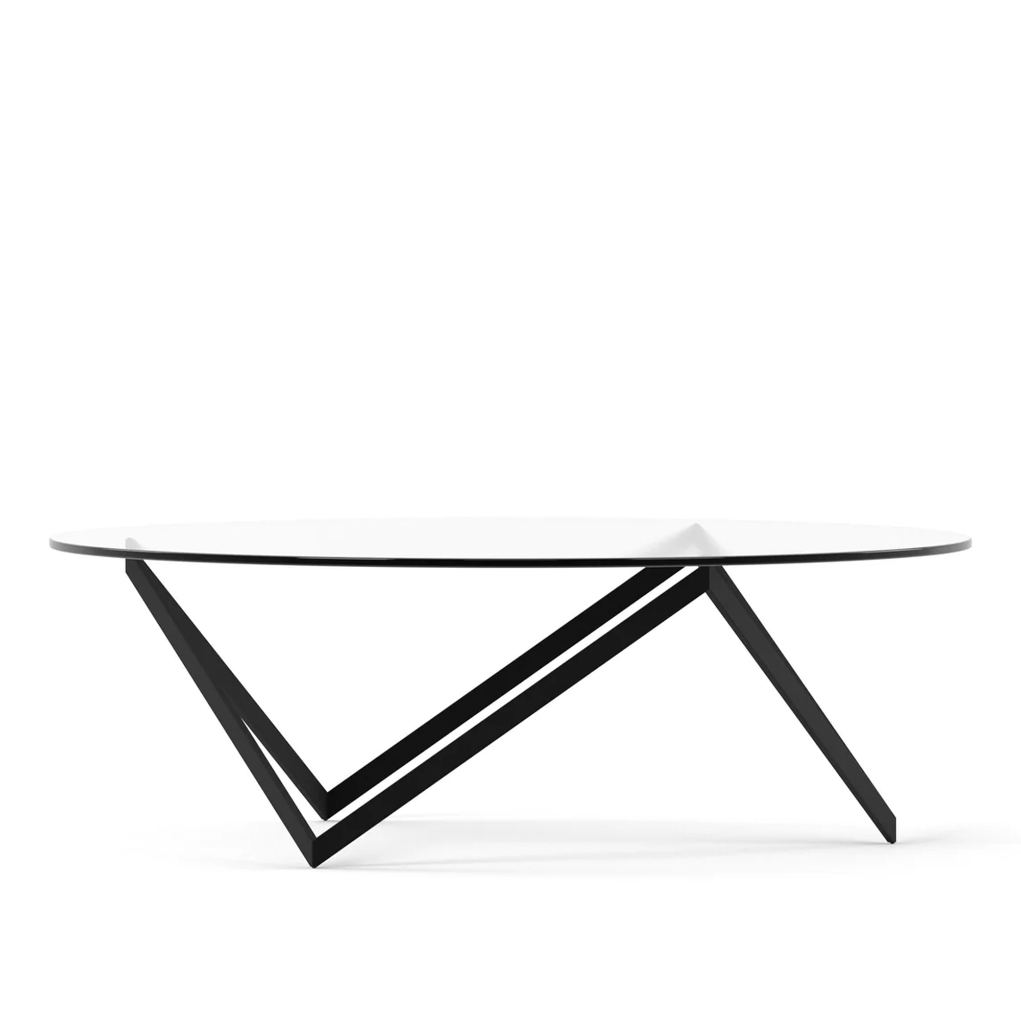 Englesson - Sirius flat iron coffee table black &oslash;120 x 38h - Soffbord - Svart - Glas/Metall
