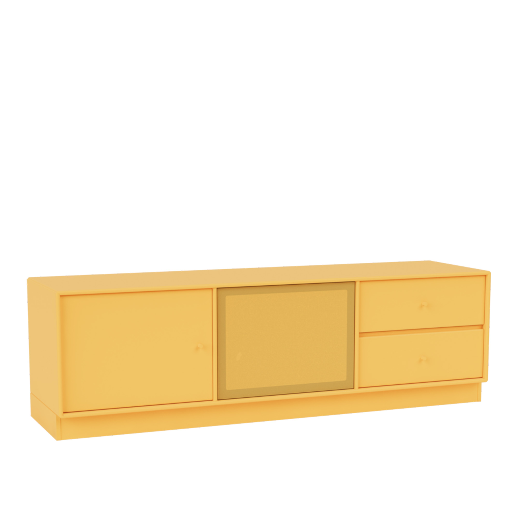 montana - octave vi tv bench 166-acacia 07 plinth 7 cm - tv-bänkar - peter j. lassen - gul - trä