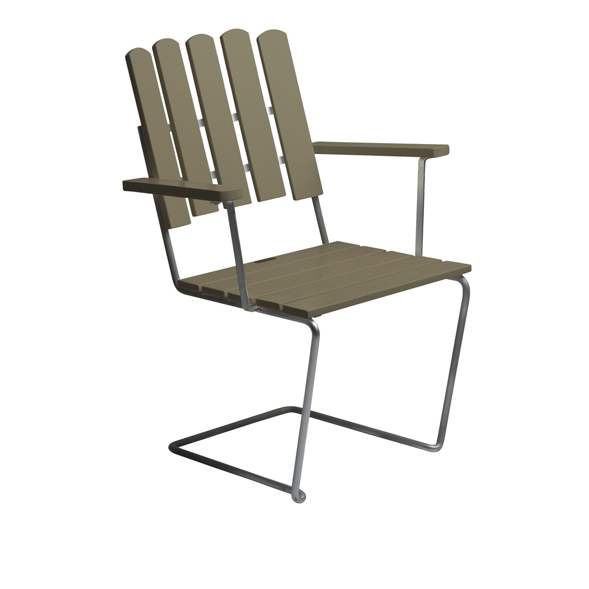 Grythyttan Stålmöbler - A2 Fåtölj Ljusgrön ek / Varmförzinkat stativ - Matstolar utomhus - Artur Lindqvist - Grön | Utemöbler - Utestolar - Matstolar Utomhus | Möbelexperten