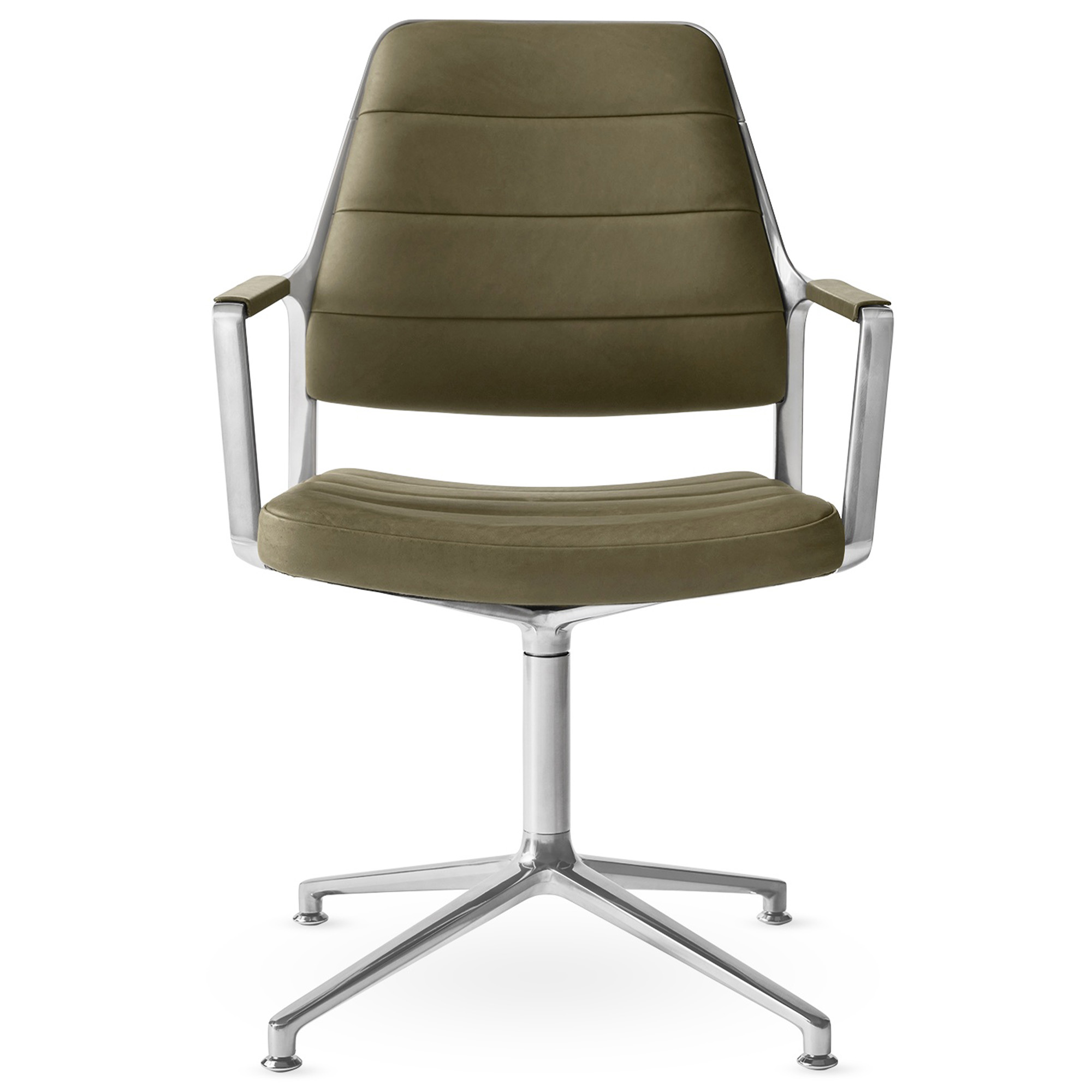 Vipp - Vipp455 Swivel chair, polished, gliders, Bosco leather - Kontorsstolar