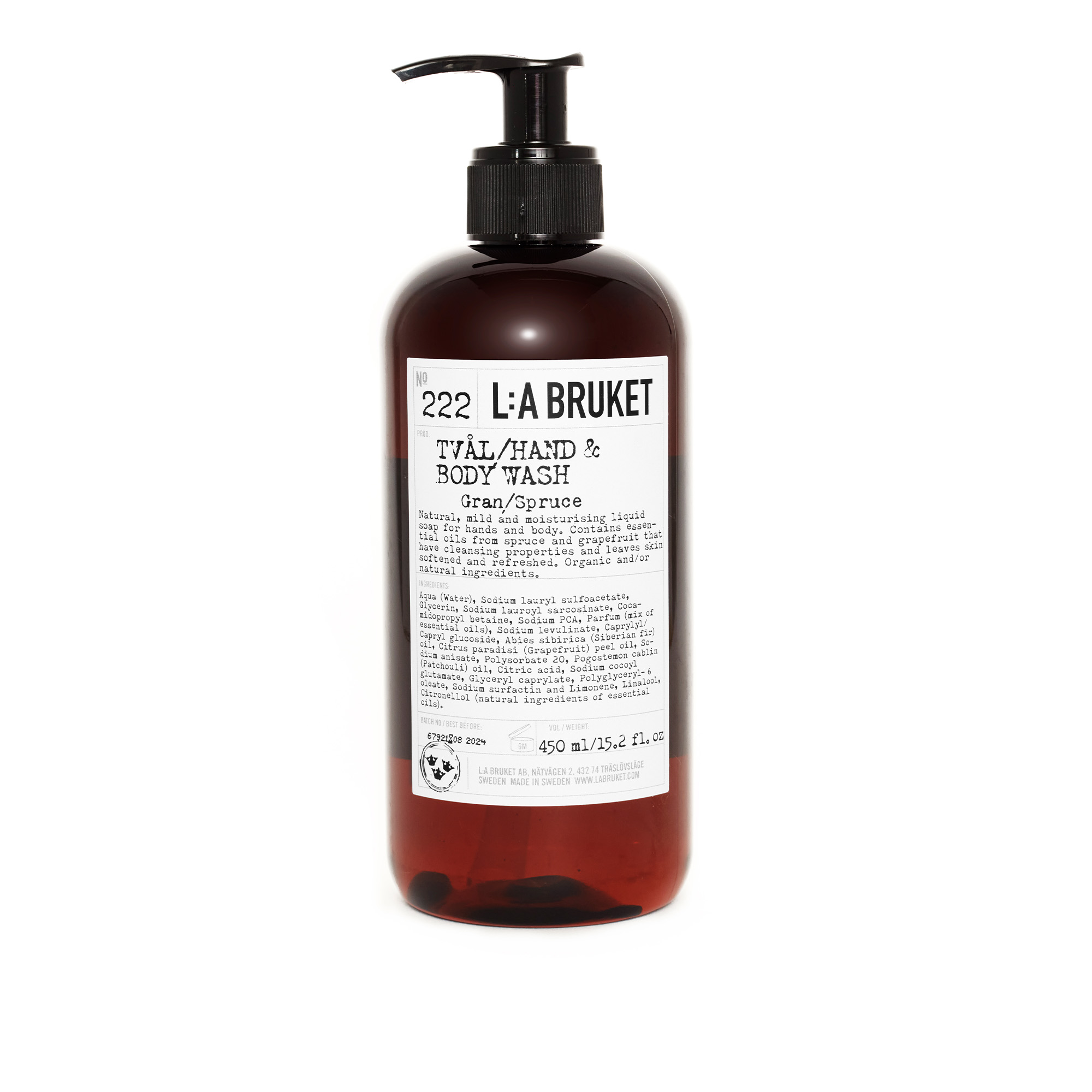 L:a Bruket - 222 Spruce hand- & kroppstvål 450 ml - Handtvål och handkräm | Inredning - Doft Och Kroppsvård - Handtvål Och Handkräm | Möbelexperten