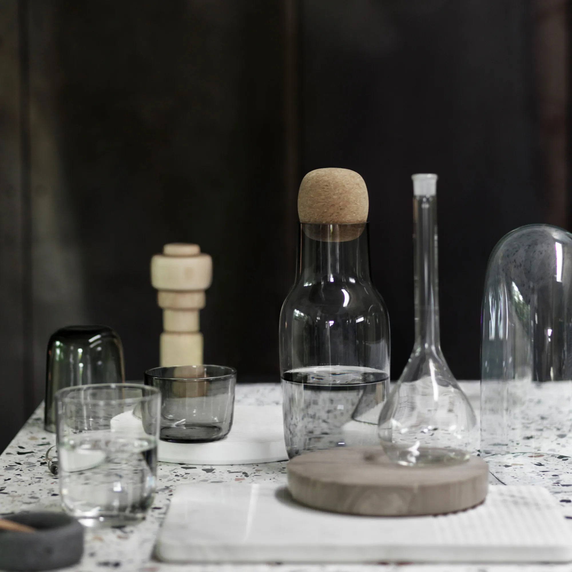 Corky Drinking Glasses Low  grey