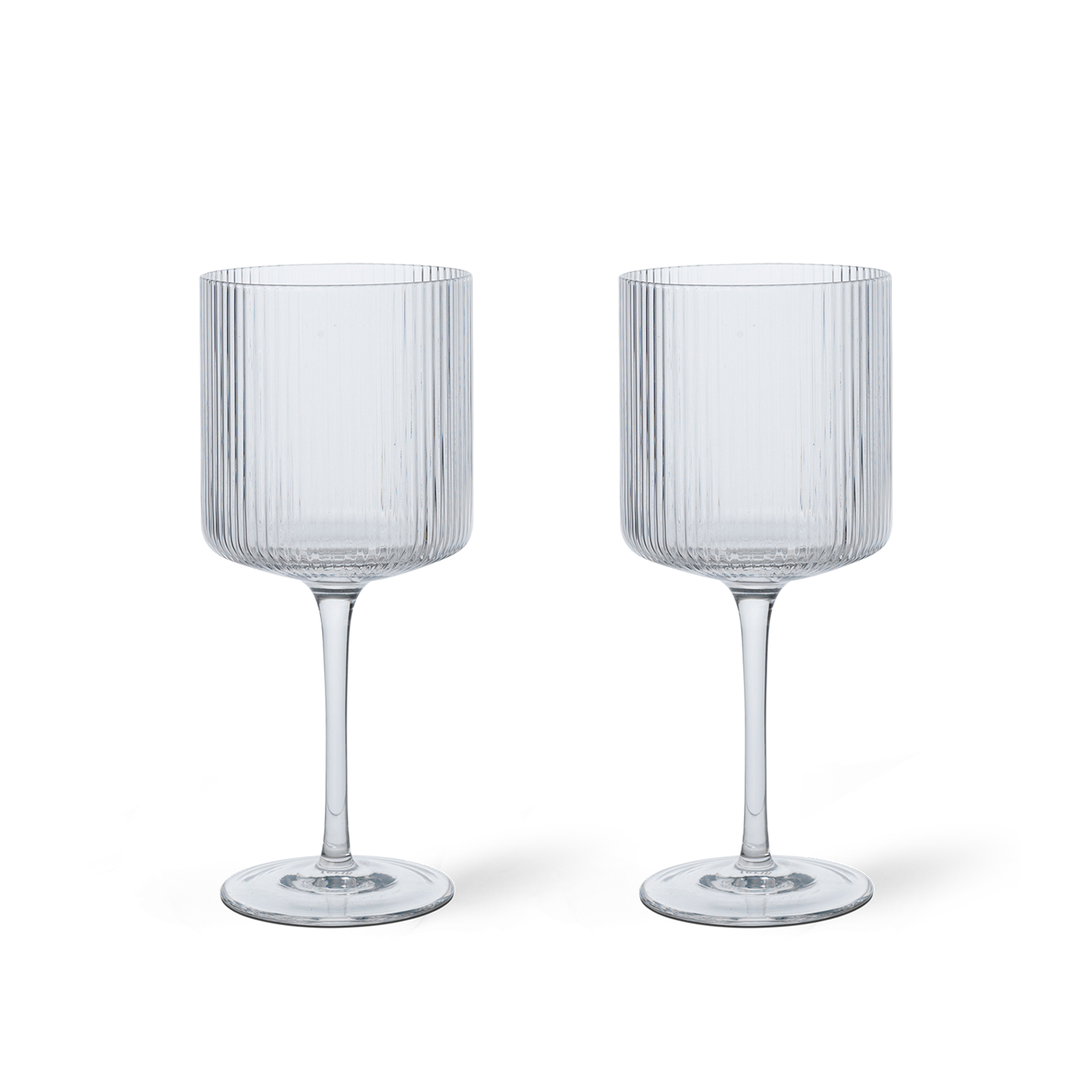 Ferm Living - Ripple Red Wine Glasses - Set of 2 - Clear - Vinglas - Transparent