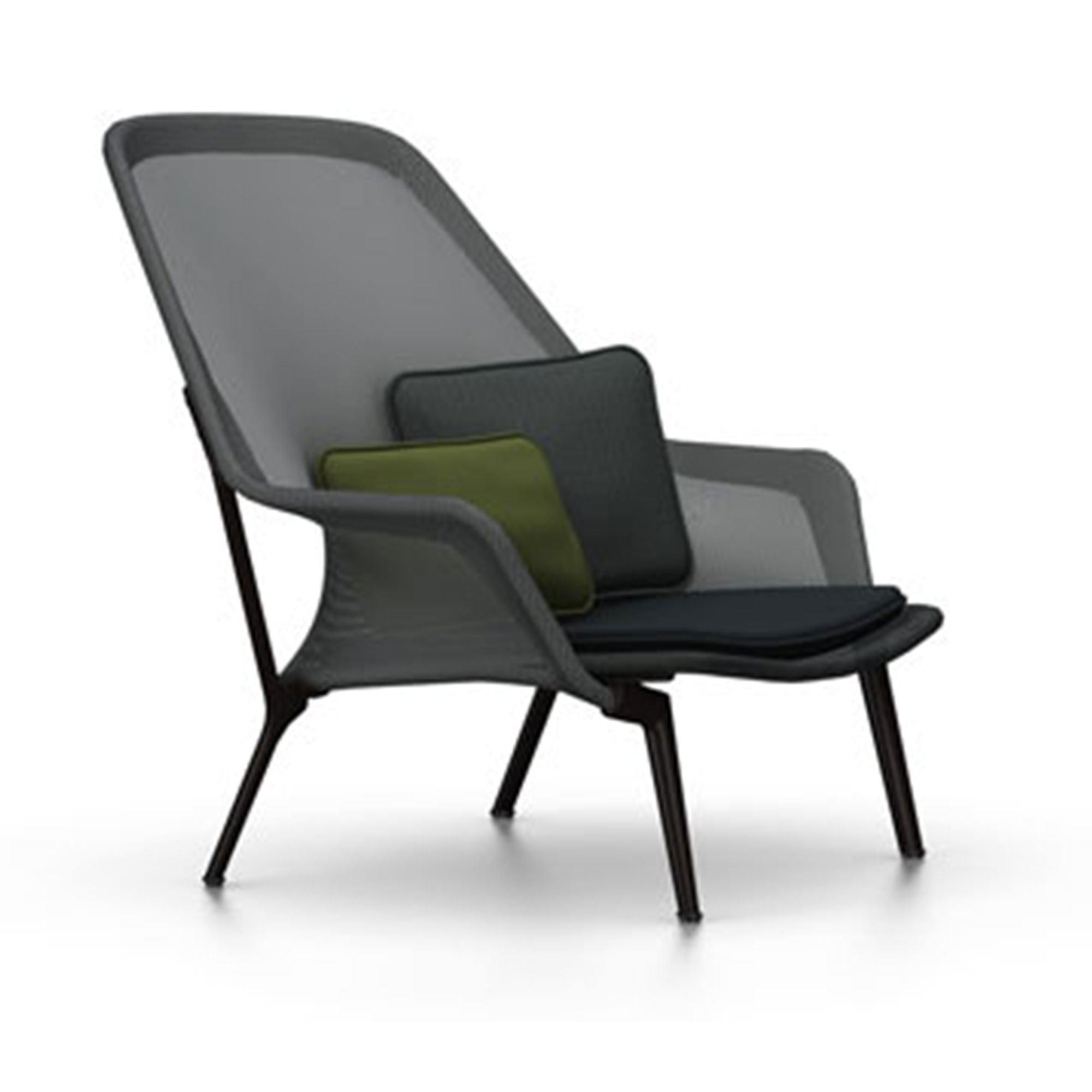Vitra - Slow Chair  Ottoman, Svart, Choklad - Fåtöljer - Ronan & Erwan Bouroullec - Svart - Metall