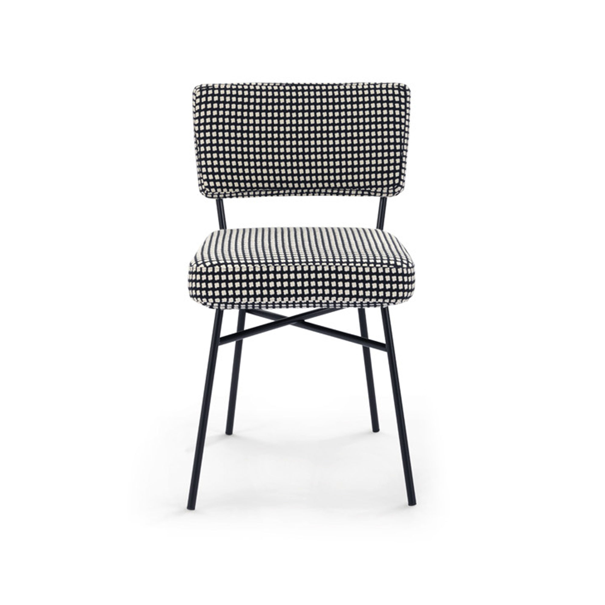 Arflex - Elettra Chair, Fabric Cat. T5 Chevvy 100 - Spisestoler - Mønstret - Metall/Tekstilmateriale/Skum