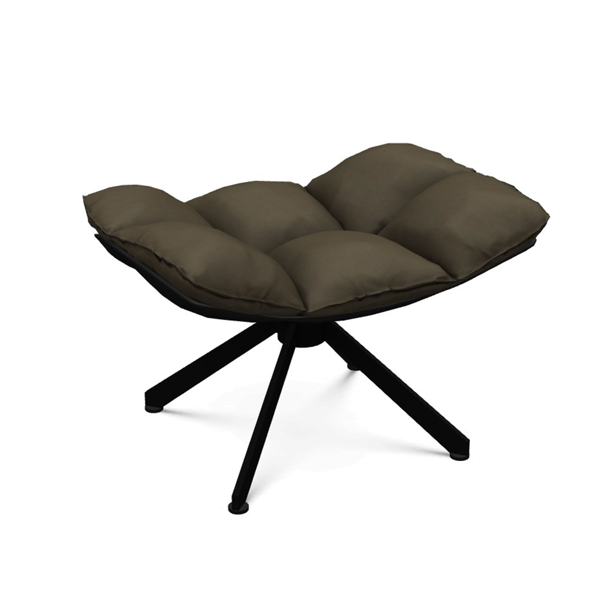 B&B Italia - Husk HP4 Leather Kappa Kasia 401 Black shell, black painted metal - Fotpallar - Patricia Urquiola - Brun - Läder/Metall/Syntetiskt