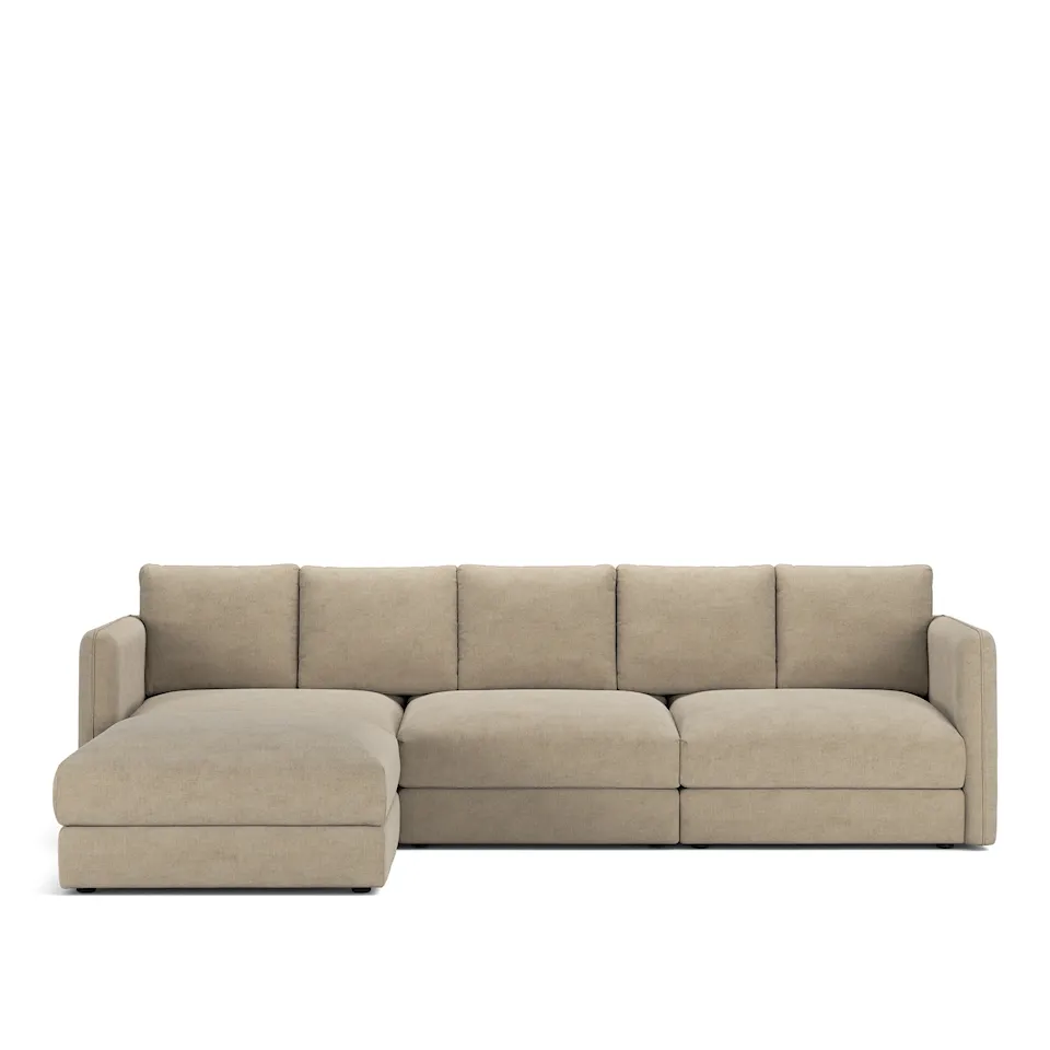 Pavarotti 3-Seater + Footstool, Fixed Cover, Cushion Variant 02, Sienna Tonal 01