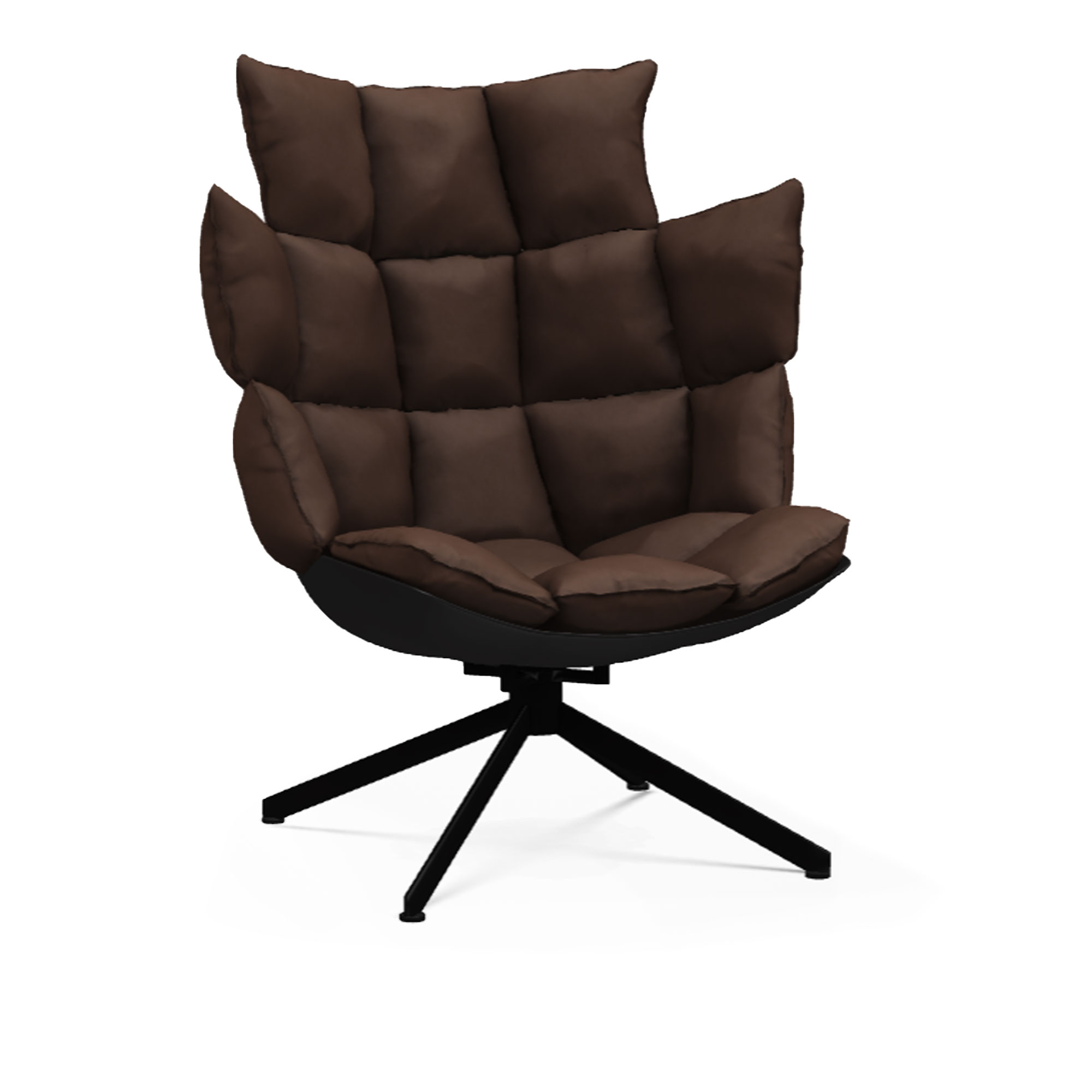 B&B Italia - Husk H3G Leather Kappa Kasia 360 - Snurrfåtöljer - Patricia Urquiola - Brun - Läder/Metall/Syntetiskt