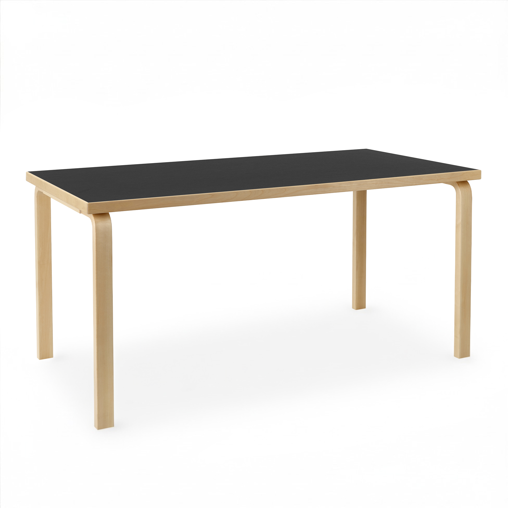 Artek - Aalto Bord 81A, Svart linoleum, Klarlackad - Matbord - Alvar Aalto - Svart - Trä | Möbler - Bord - Matbord | Möbelexperten