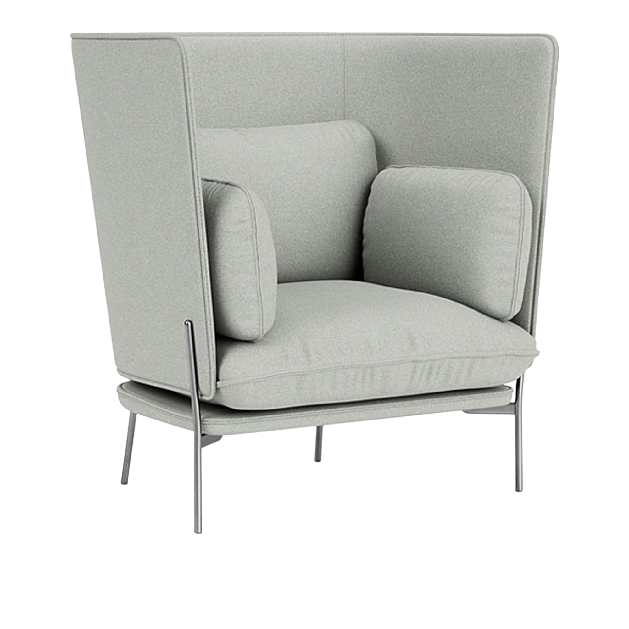 &Tradition - Cloud LN5 - Chrome - Fabric cat.2 - Divina Melange 3 120 - Fåtöljer - Luca Nichetto - MDF/Metall