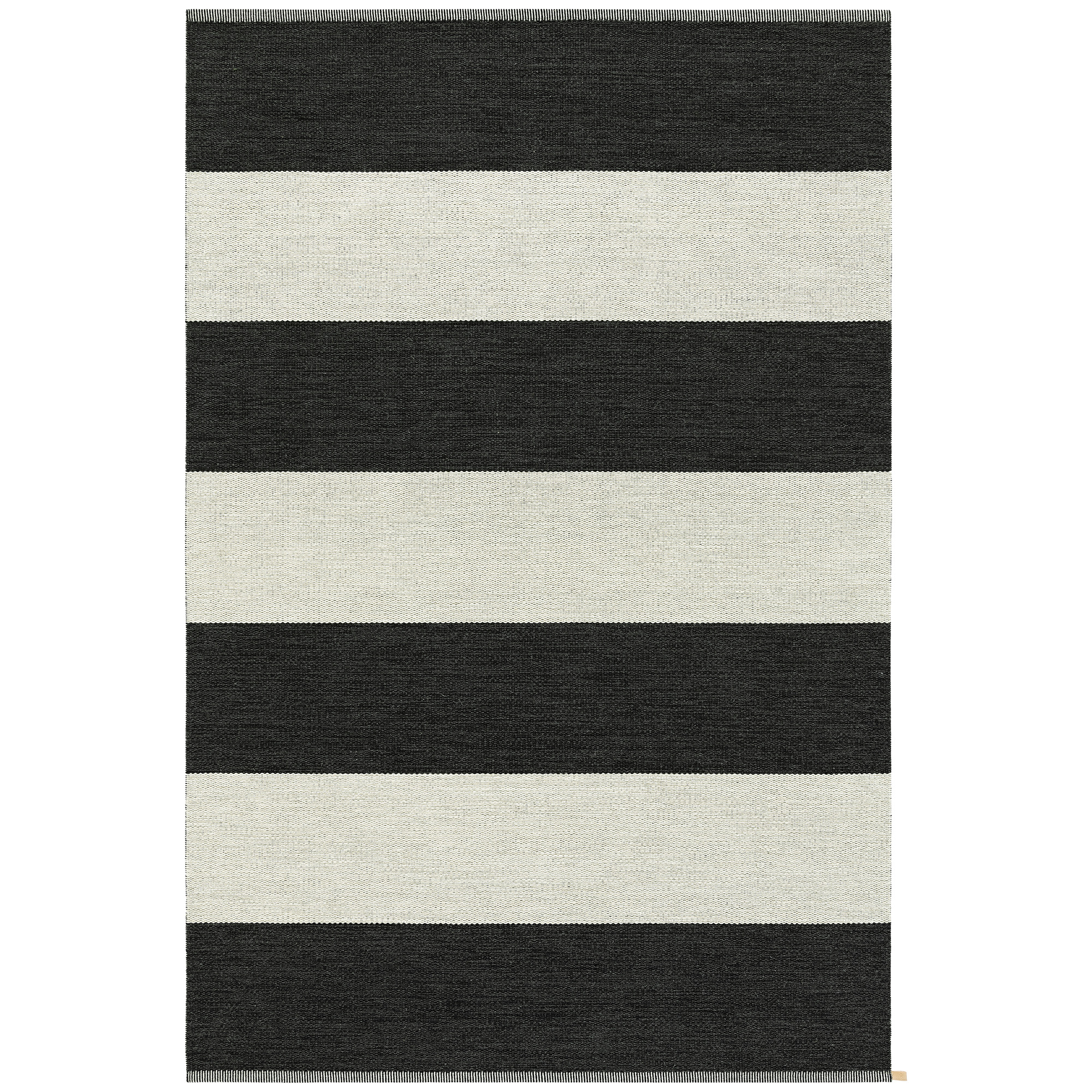 kasthall - wide stripe icon midnight black 554 / 85x200 cm - ullmattor - gunilla lagerhem ullberg - mönstrad