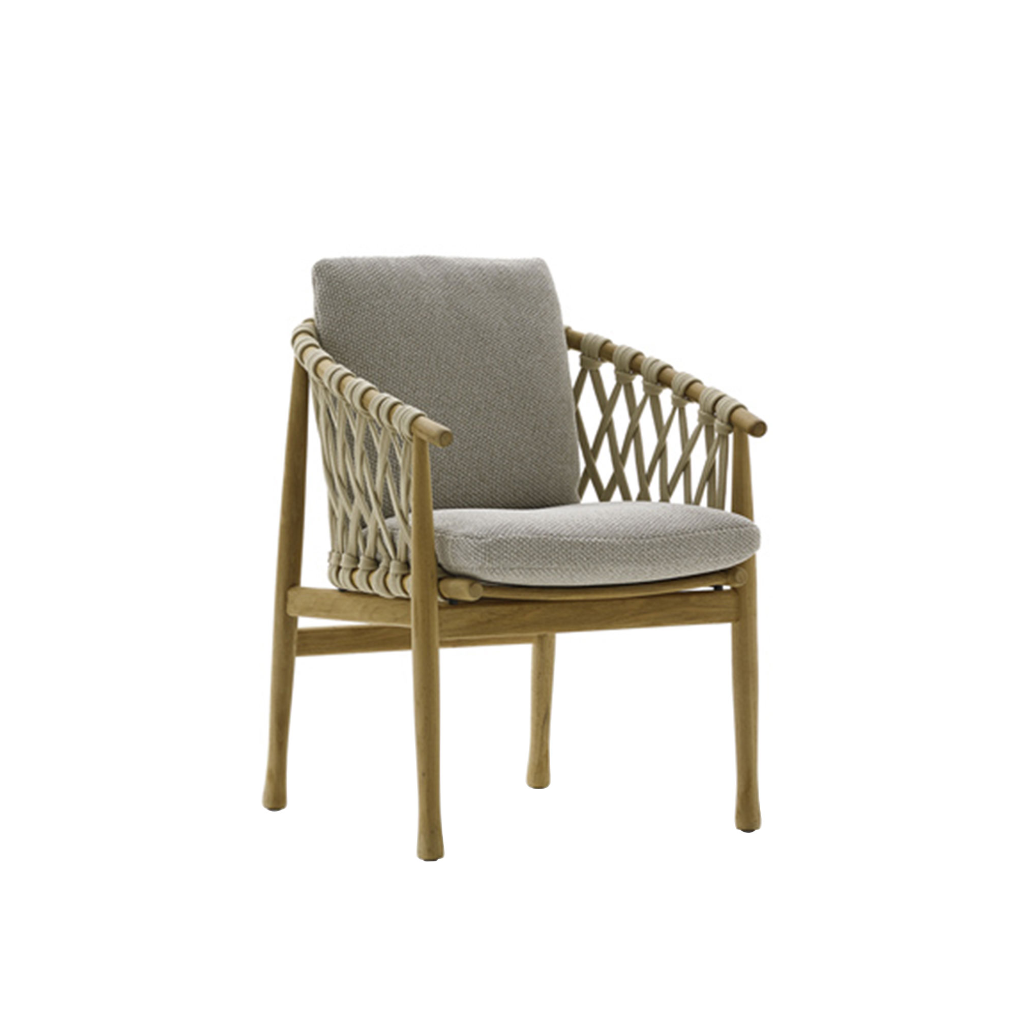 B&B Italia - Ginestra Outdoor Chair GN60, Back and Seat Cushions, Fabric Outdoor 02, Super Scirocco 207 - Matstolar utomhus - Antonio Citterio - Trä/Plast