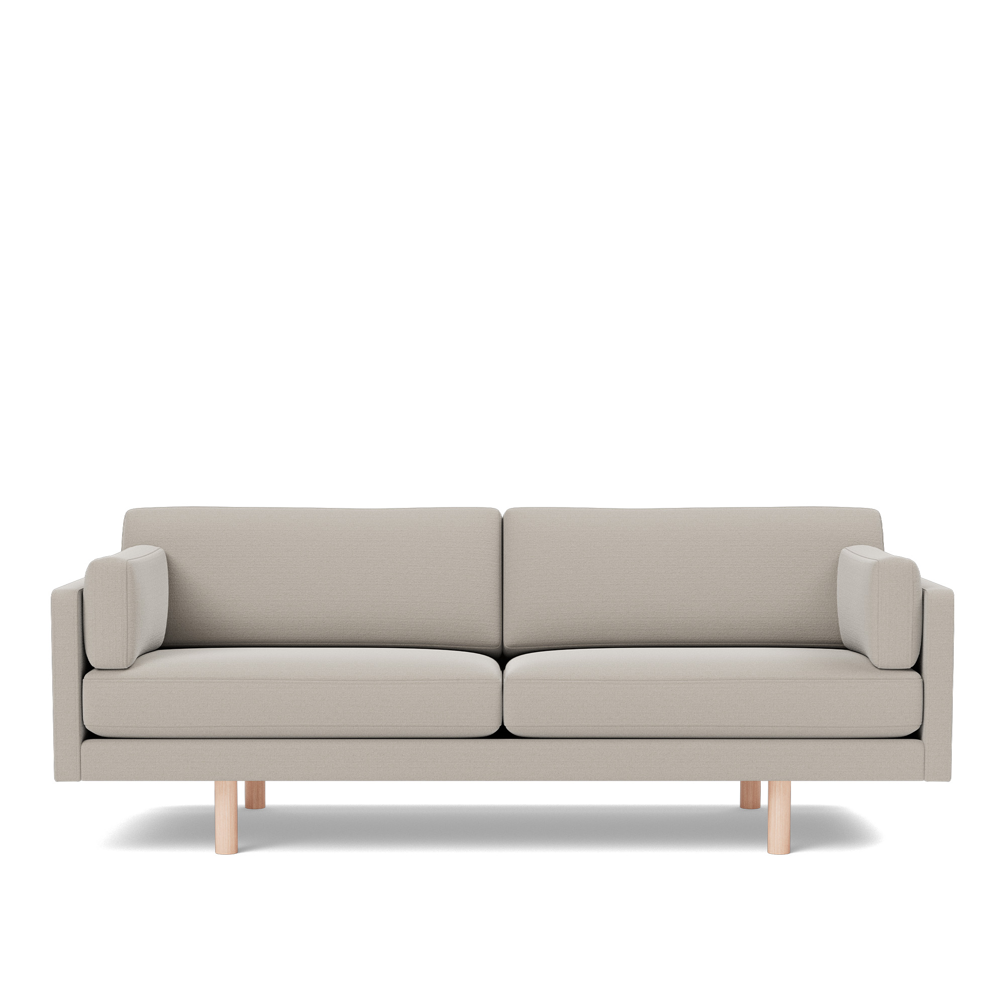 Fredericia Furniture - EJ220 Sofa - 3 seater - 212 cm - 2 cushions - Erik 3790 Linen - Down wrap - without buttons - Oak soap treated - Soffor - Erik Jørgensen