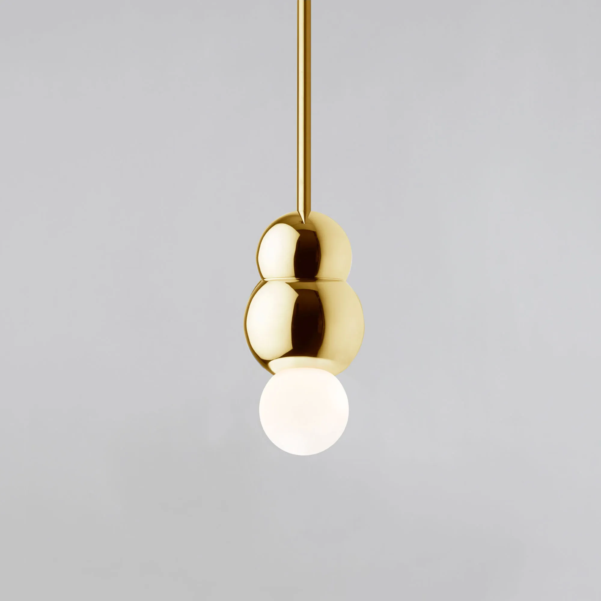 Ball Light Pendant Rod Small Polished Brass