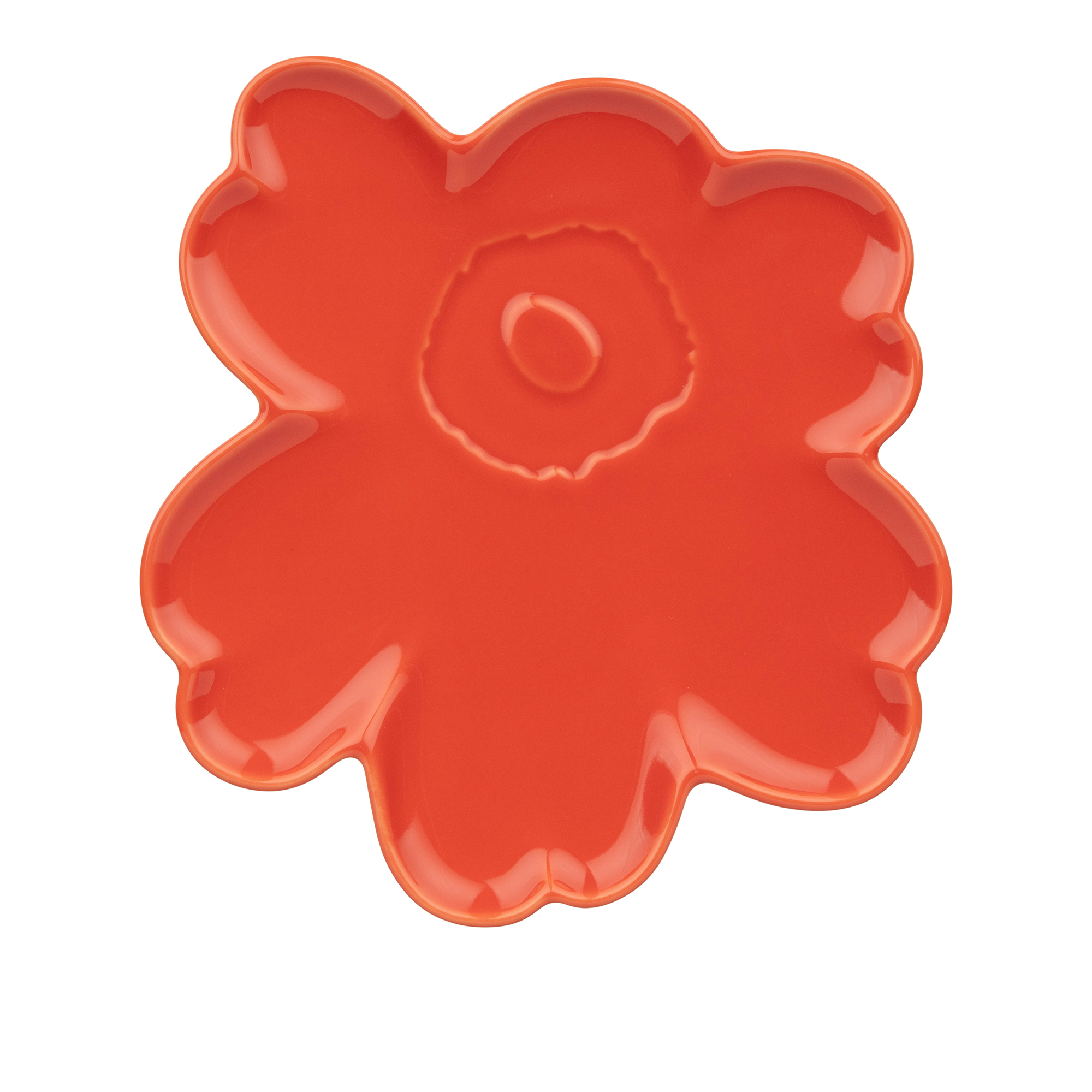 Marimekko - UNIKKO SHAPE PLATE 20 CM, orange red - Uppläggningsfat - Orange,Röd | Servering - Skålar Och Uppläggningsfat - Uppläggningsfat | Möbelexperten