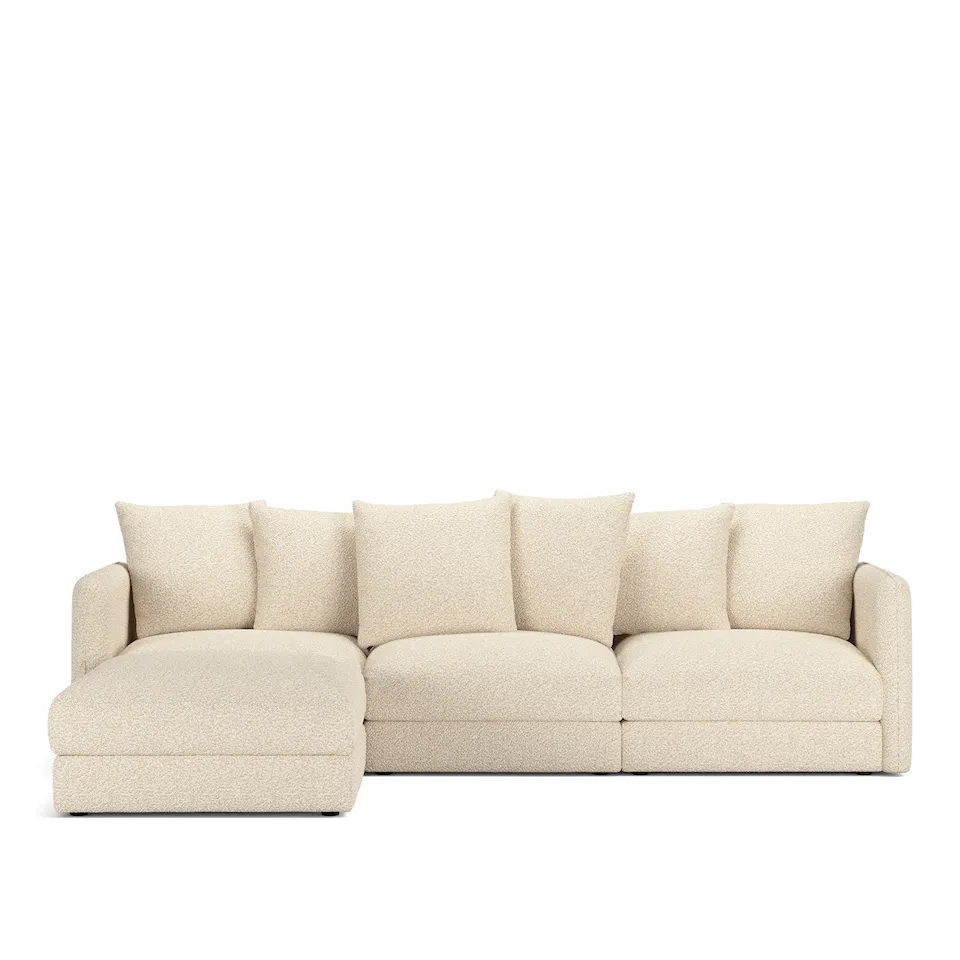 Pavarotti 3-Seater + Footstool, Fixed Cover, Cushion Variant 01, Vellus 04
