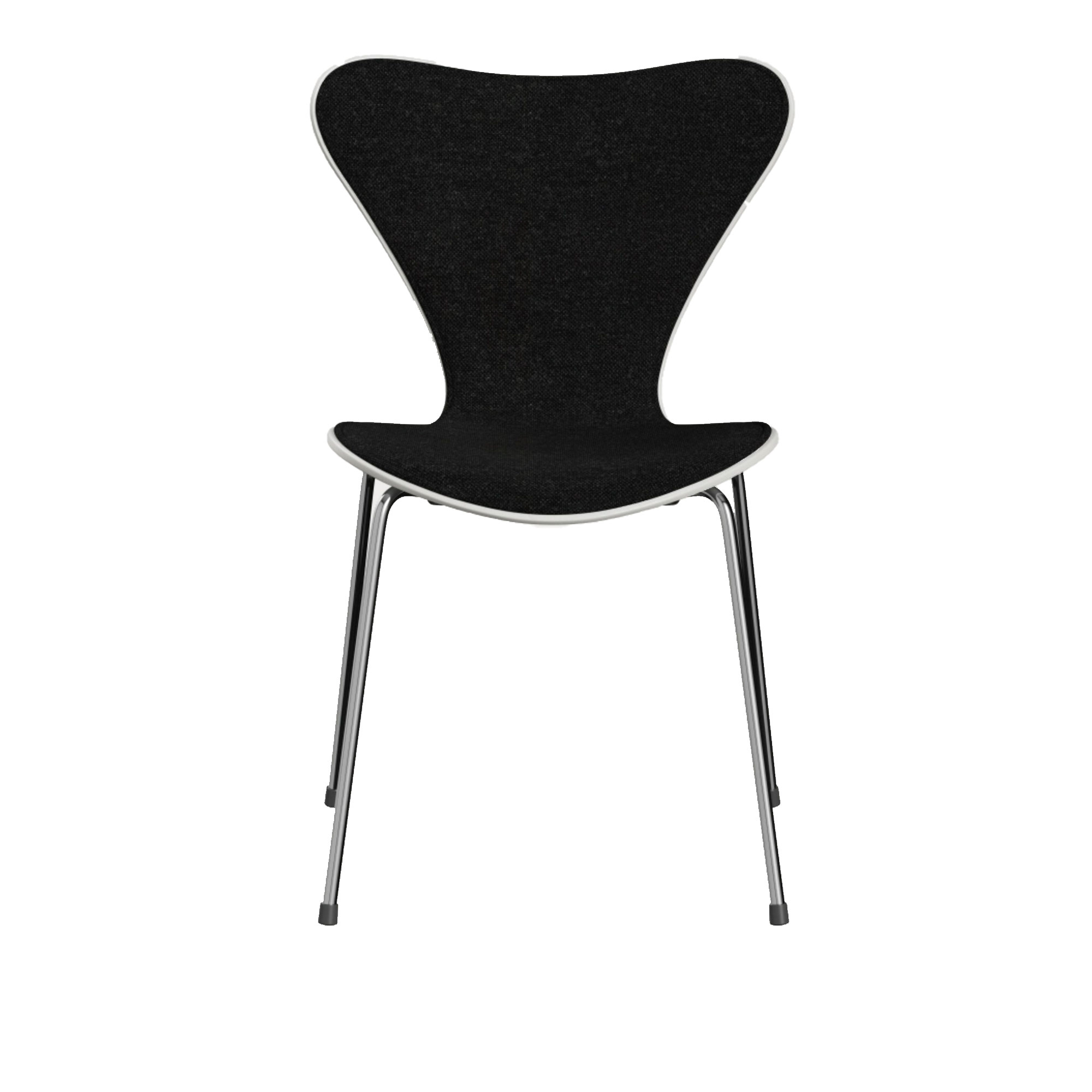 Fritz Hansen - 3107 Sjuan - Framsidesklädd, White, Tyg, Hallingdal 180 - Matstolar - designer_arne_jacobsen - Grå - Metall/Trä/Textilmaterial