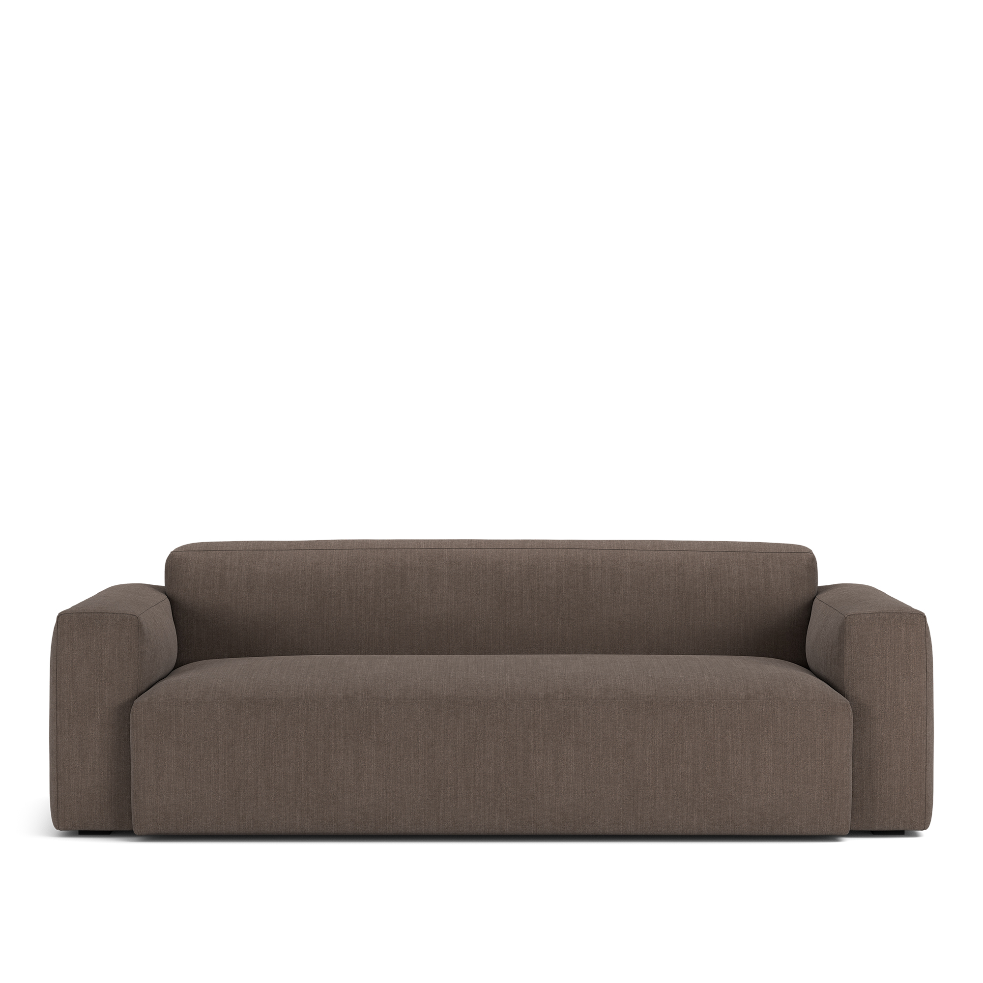 NOGA - Brick 2,5-Seater Sofa Shadow Dark Brown Fixed Upholstery - Soffor - Brun - Dun/Metall/Tr&auml;/Textilmaterial