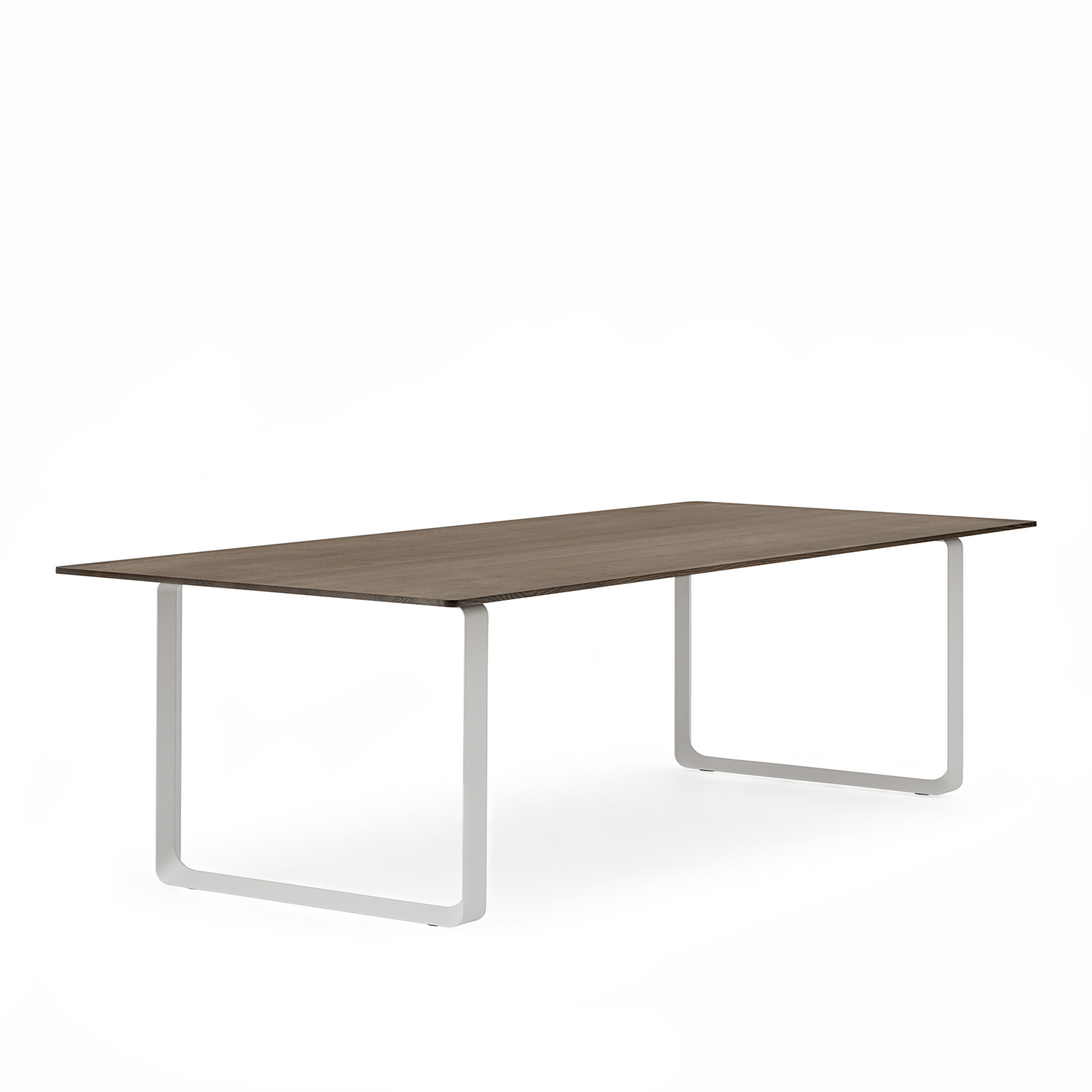 Muuto - 70/70 Table matbord 225x90 cm, Rökt massiv ek/Grå - Matbord - TAF Studio - Träfärgad,Grå - Metall/Trä