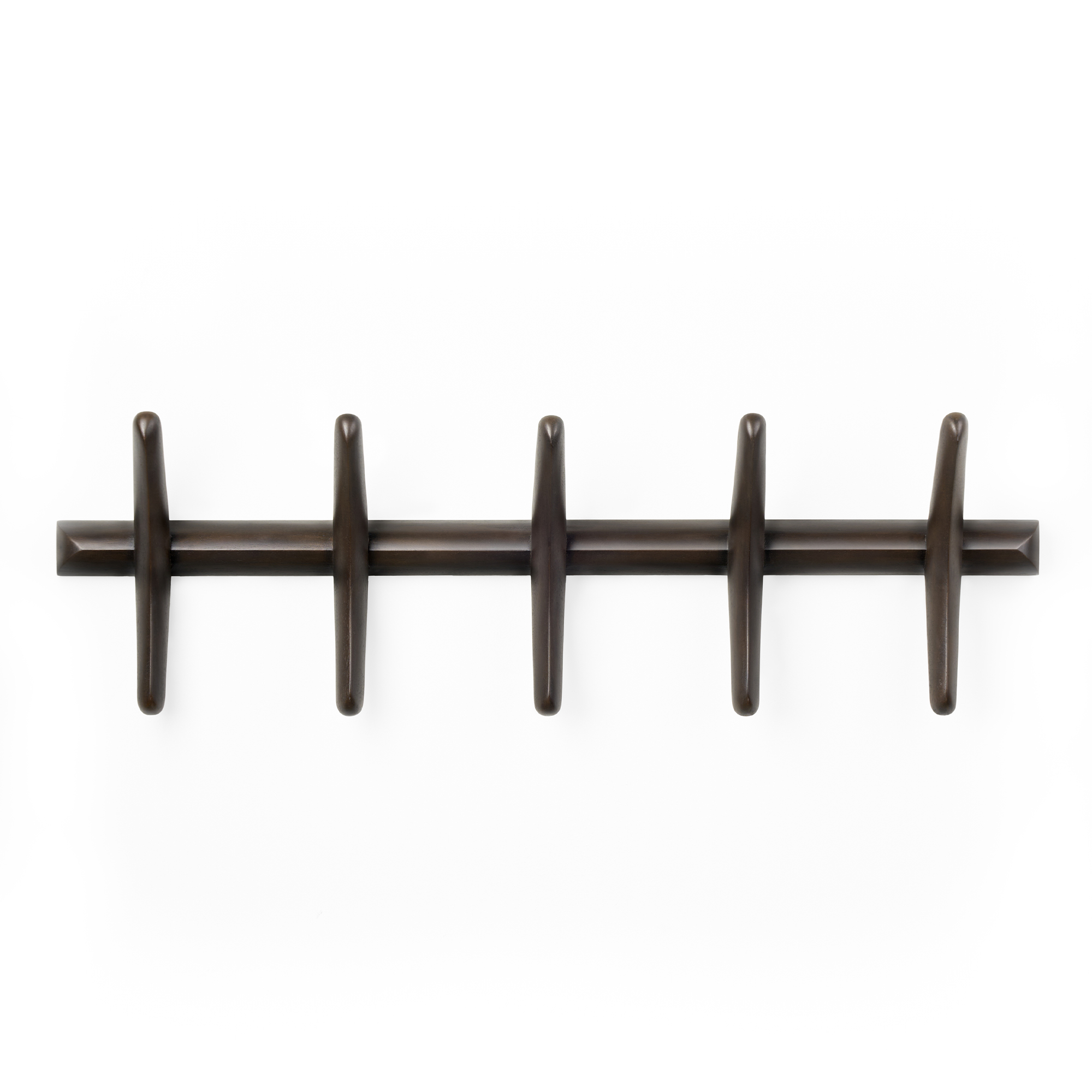 Ethnicraft - PI Wall Coat Rack - Varnished Mahogany - Dark Brown - Krokar - Alain Van Havre - Brun - Trä | Inredning - Förvaring Och Beslag - Krokar | Möbelexperten