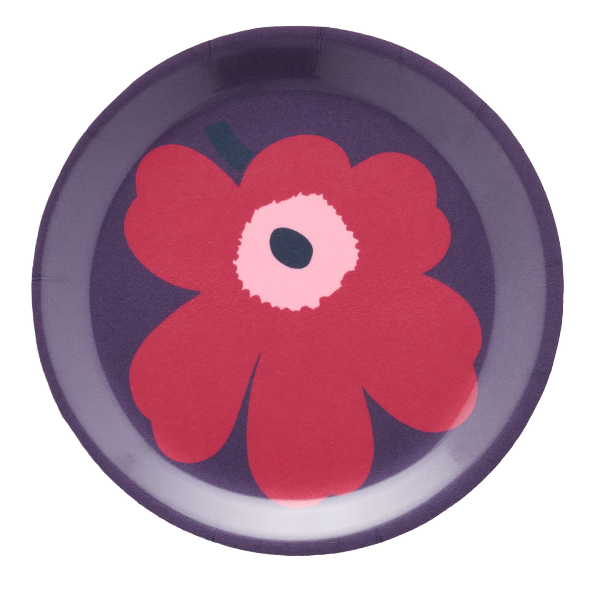 Marimekko Unikko glasunderlägg Plum-cranberry-rose, Ø11 cm