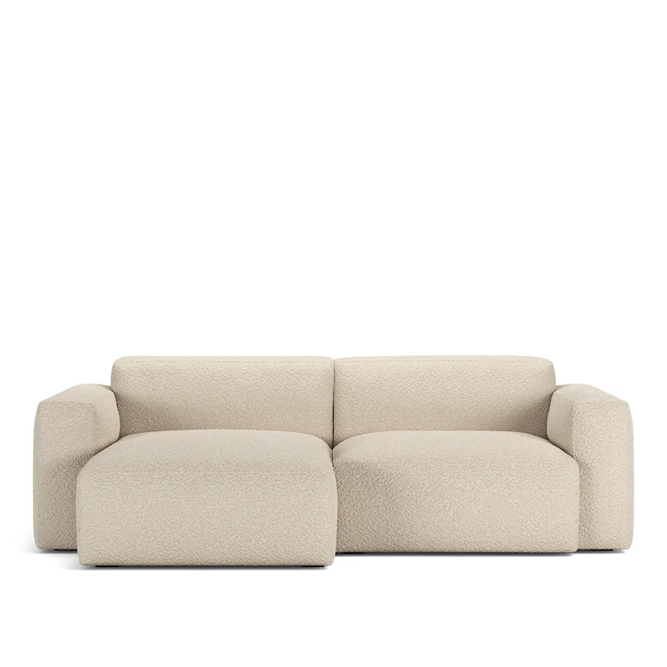Brick 2-Seater Chaise Lounge Left with removable upholstery – Ascot White