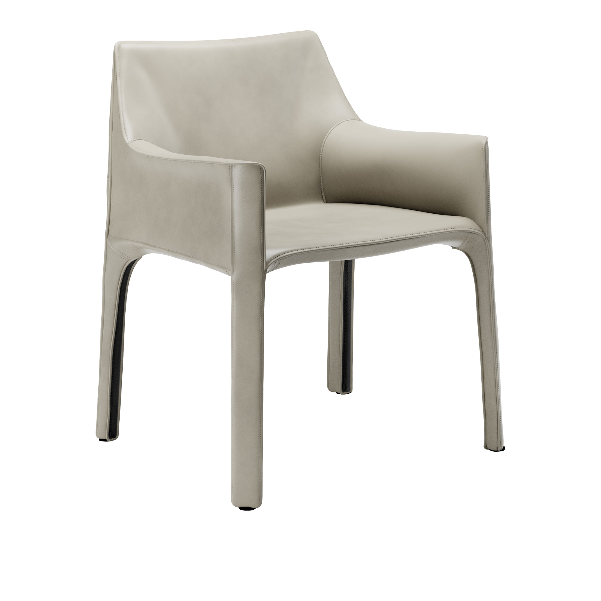 Cassina - 413 Cab, Sadelläder Ivory - Spisestoler - Mario Bellini - Hvit - Lær/Metall