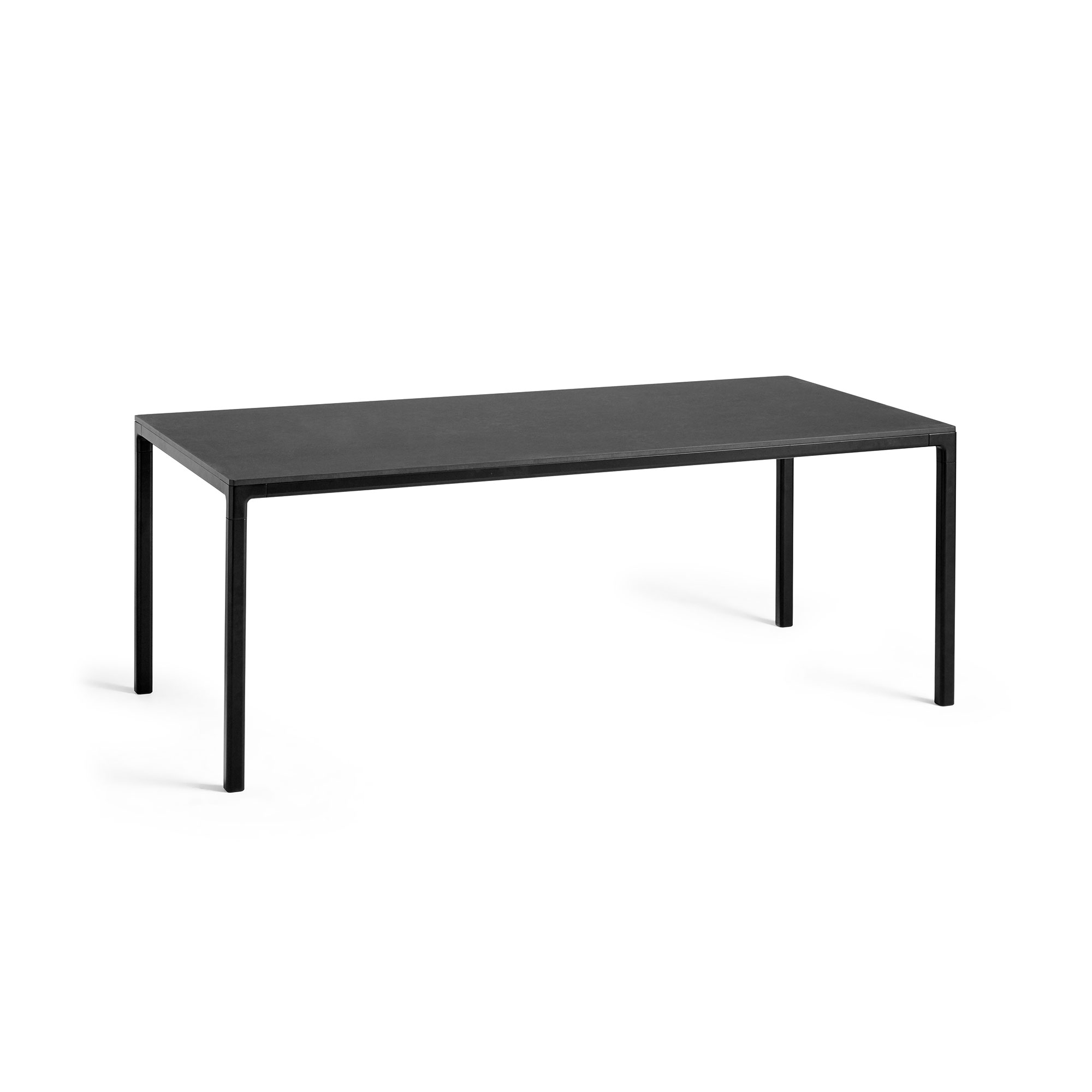 HAY - T12, Black base, Black linoleum, 200x95 cm - Matbord - Svart - MDF/Metall/Plast