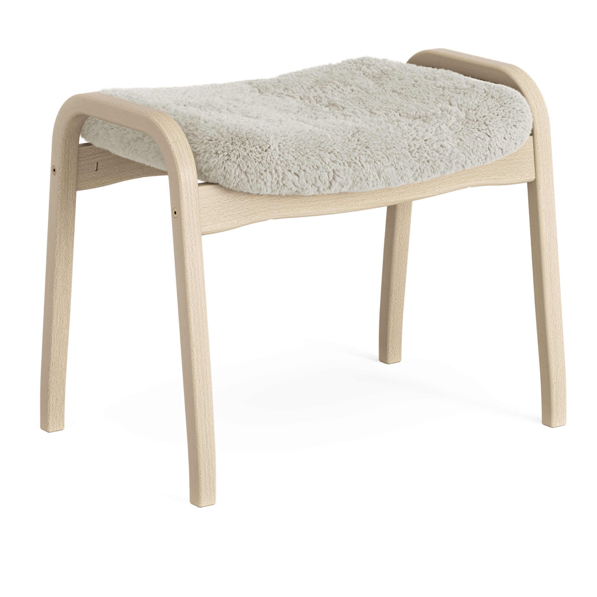 Swedese - Lamino fotpall naturlackad bok/fårskinn moonlight - Fotpallar - Yngve Ekström - Beige - Trä/Ull