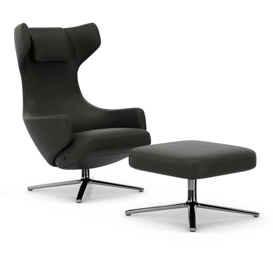 Grand Repos fåtölj & Repos Ottoman fotpall Polished